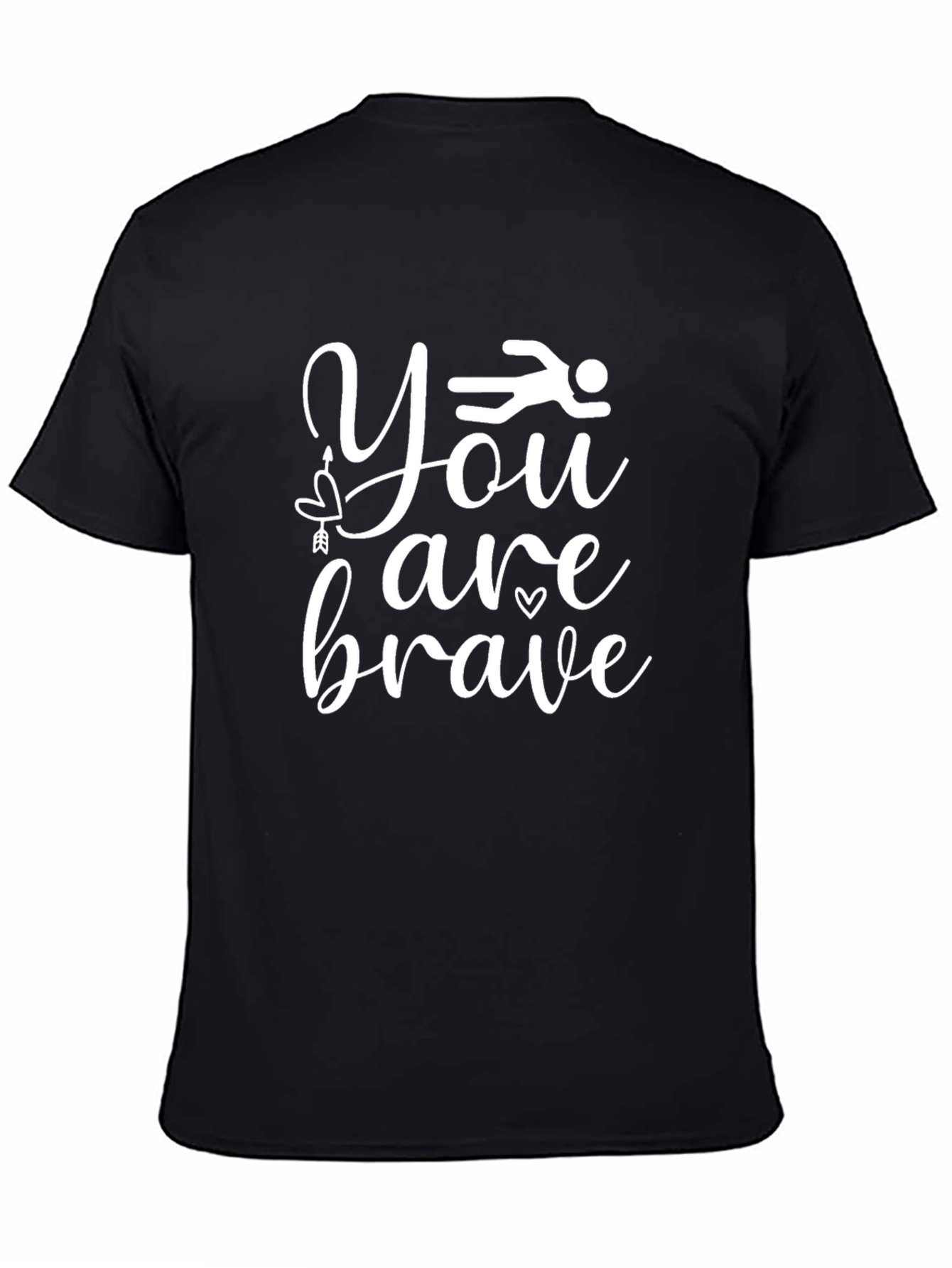 You Are Brave Black Graphic T-Shirt