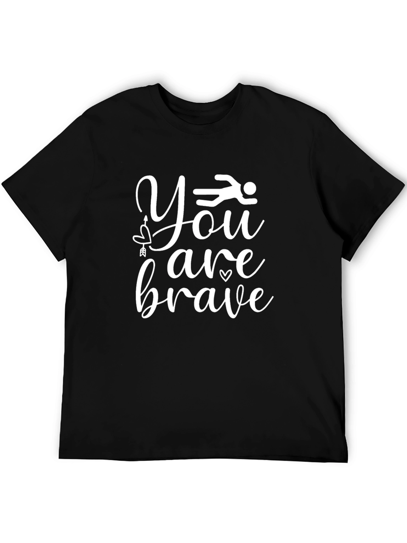 You Are Brave Black Graphic T-Shirt