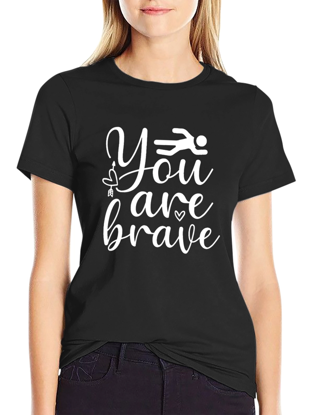 You Are Brave Black Graphic T-Shirt