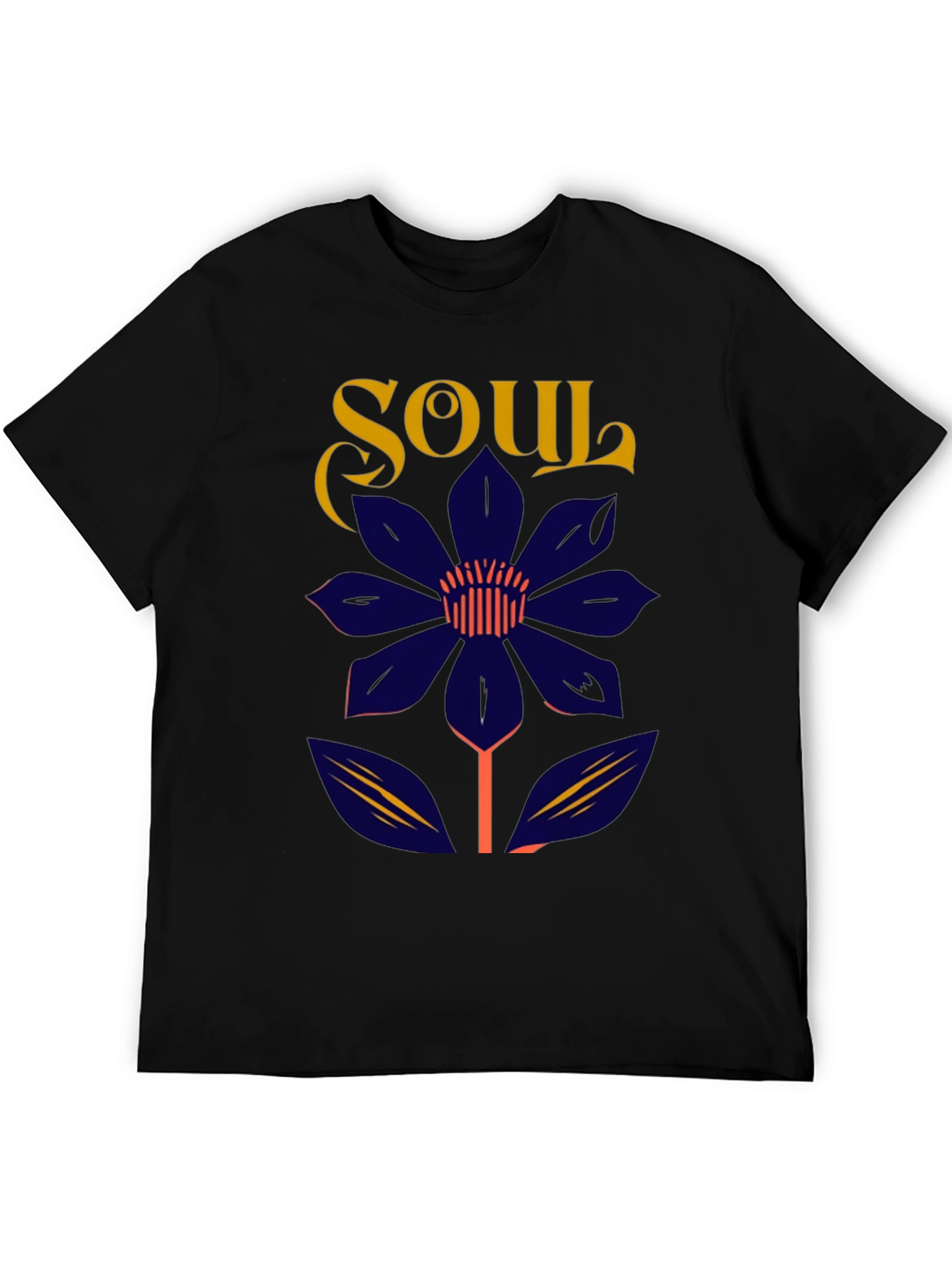 Soul Flower Graphic Tee - Unisex Black Cotton T-Shirt