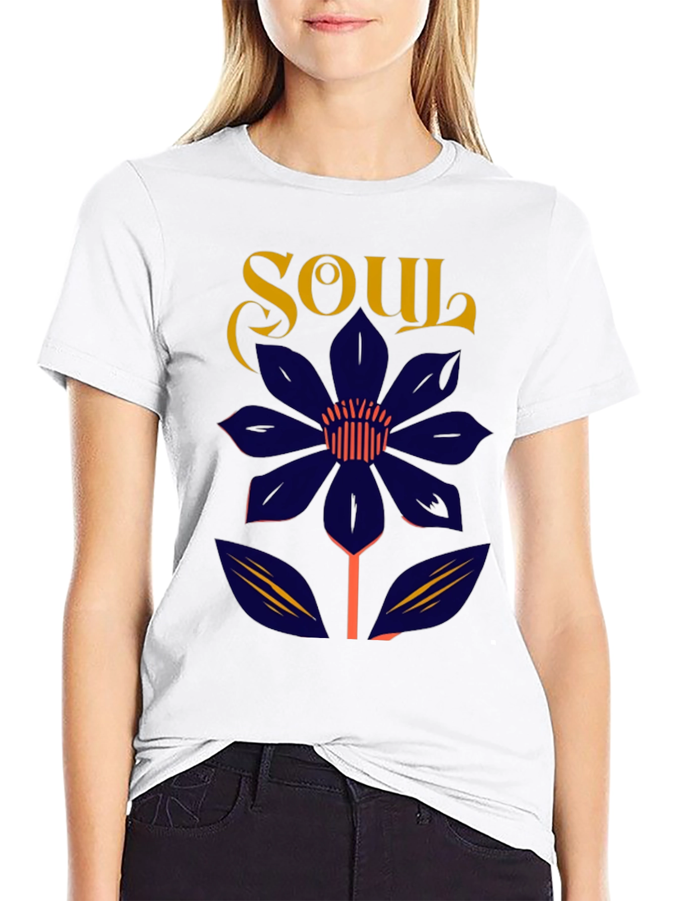 Soul Flower Graphic Tee - Unisex Black Cotton T-Shirt