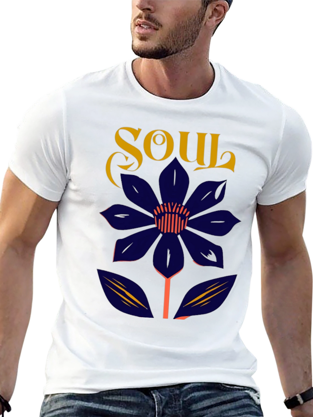 Soul Flower Graphic Tee - Unisex Black Cotton T-Shirt