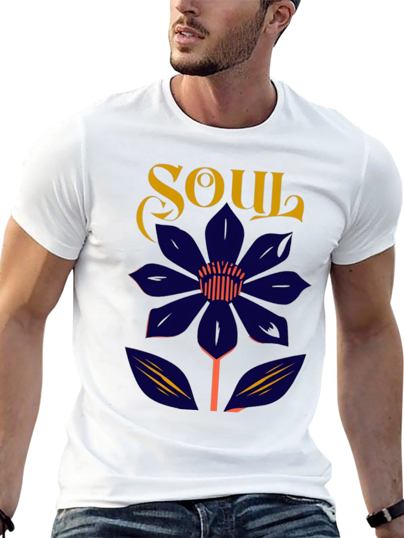 Soul Flower Graphic Tee - Unisex Black Cotton T-Shirt