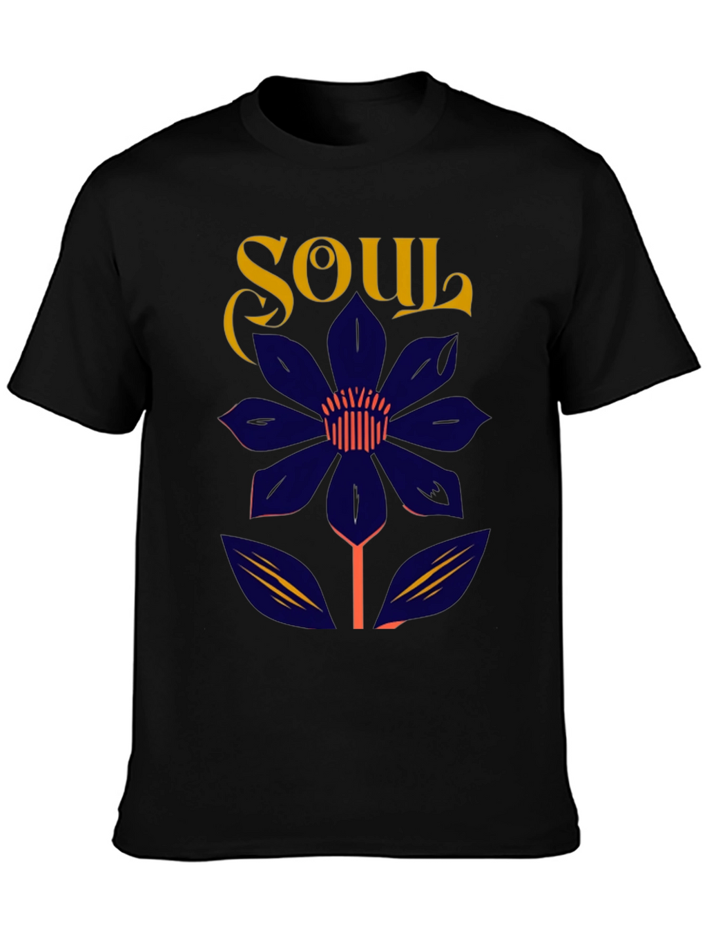 Soul Flower Graphic Tee - Unisex Black Cotton T-Shirt