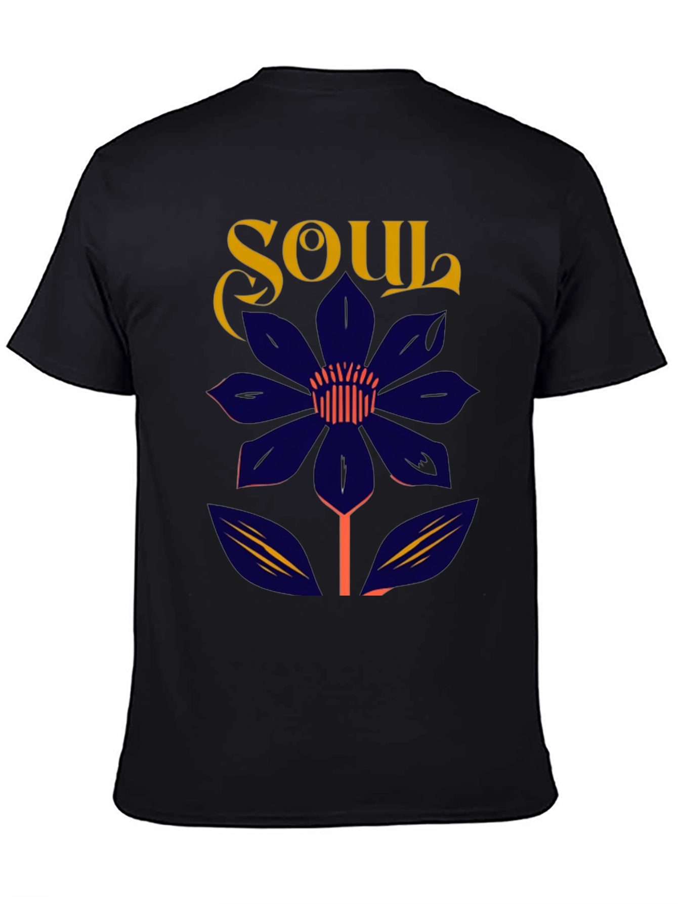 Soul Flower Graphic Tee - Unisex Black Cotton T-Shirt