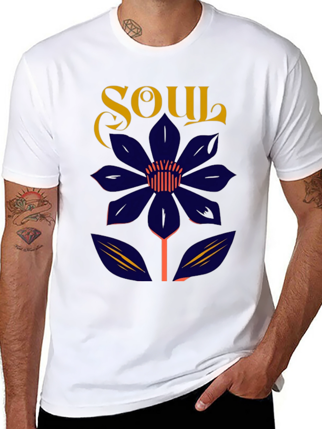 Soul Flower Graphic Tee - Unisex Black Cotton T-Shirt