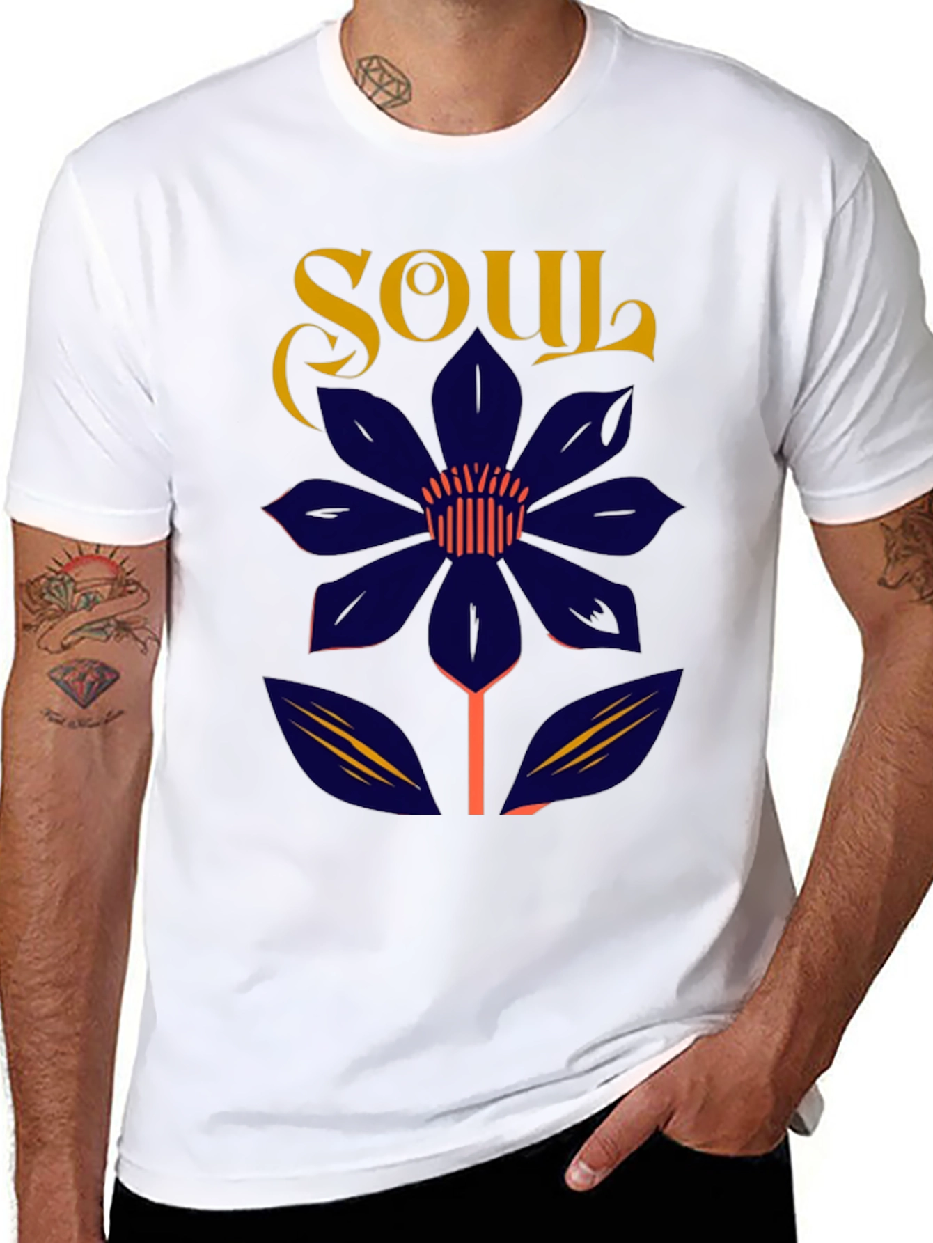 Soul Flower Graphic Tee - Unisex Black Cotton T-Shirt