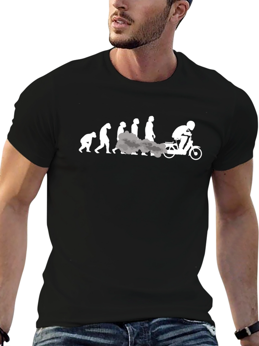 Evolution Moped T-Shirt: Human to Rider