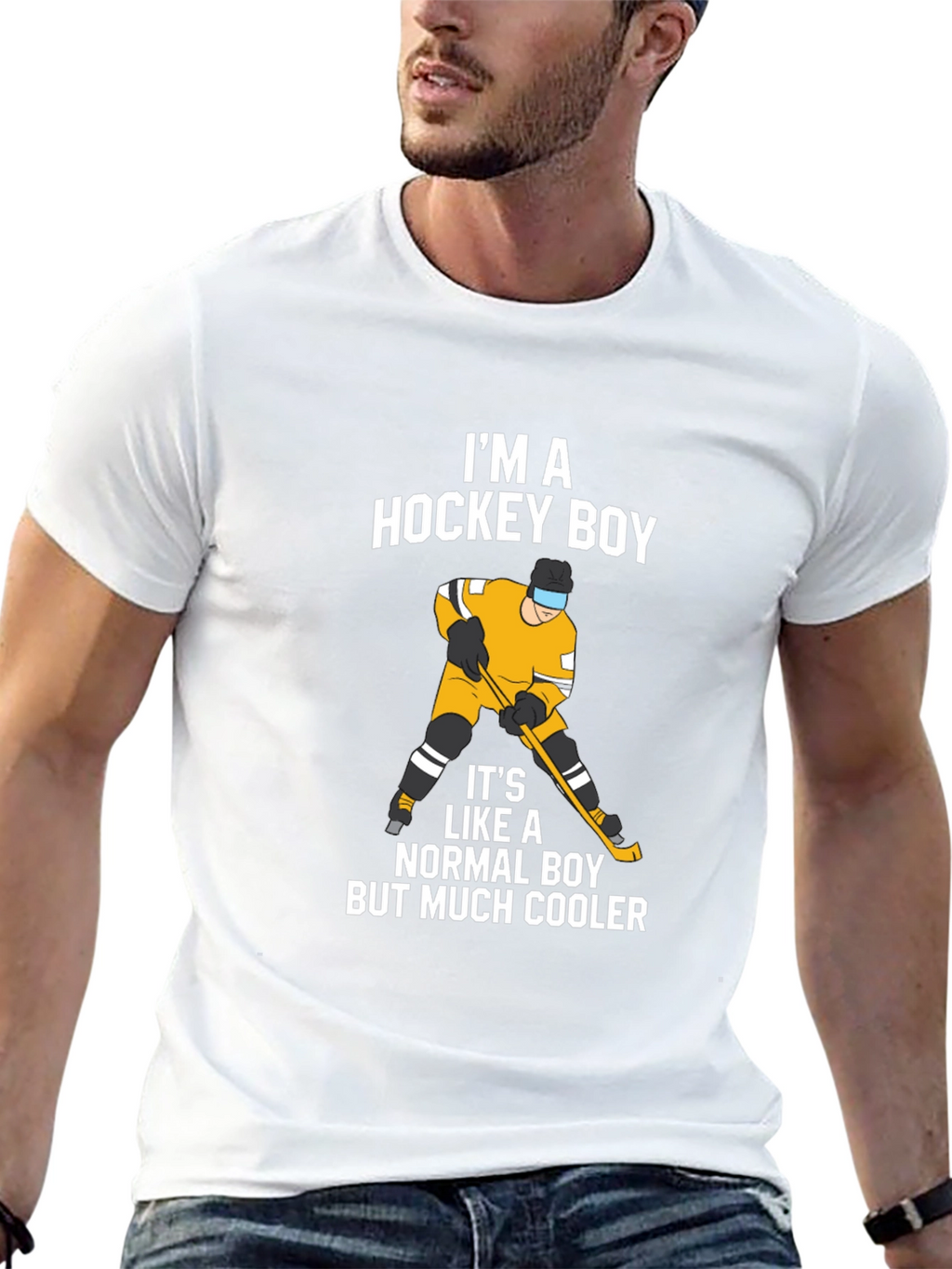 Im A Hockey Boy T-Shirt - Black Cotton Tee