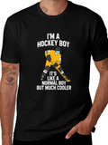 Im A Hockey Boy T-Shirt - Black Cotton Tee