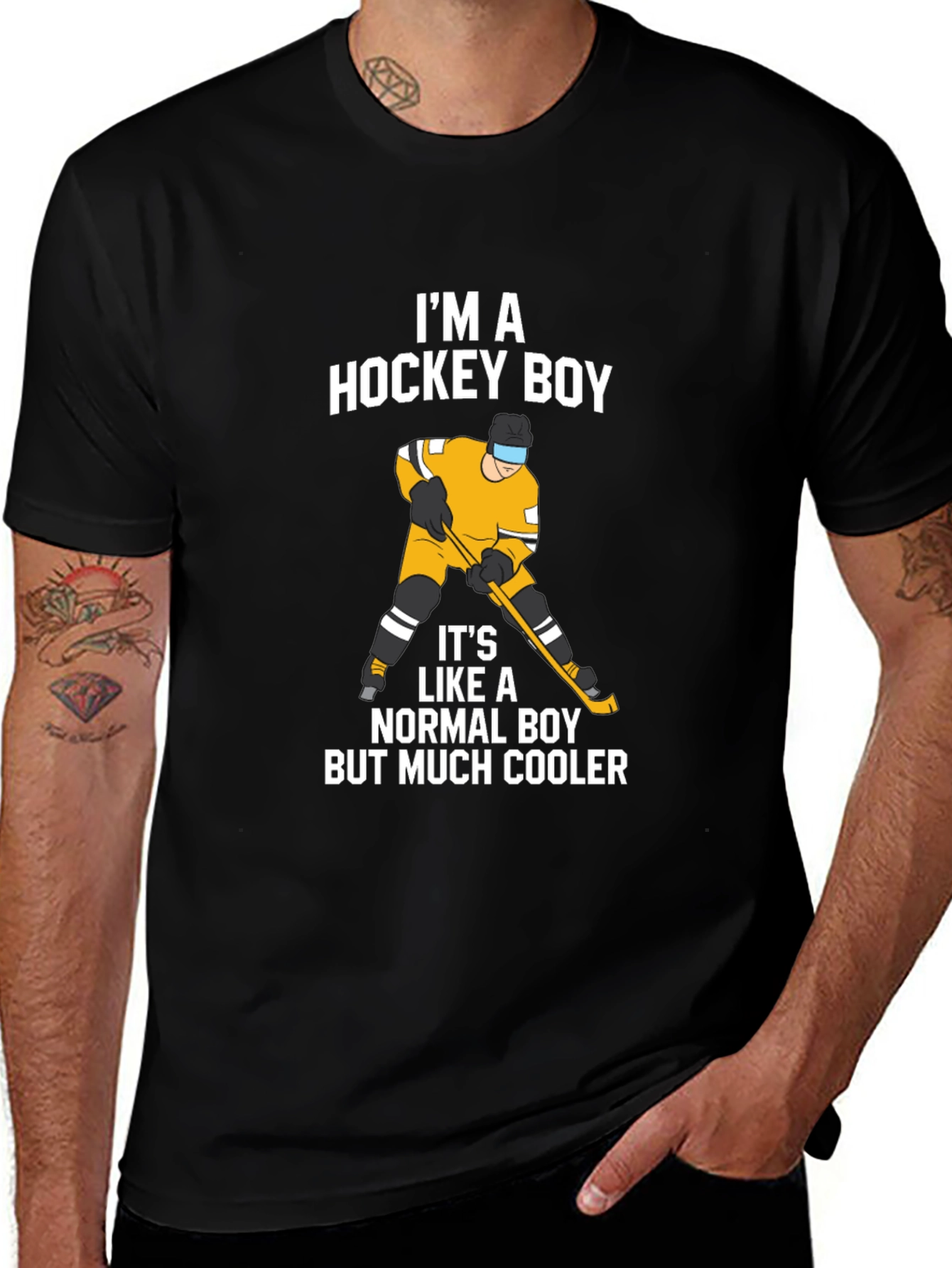 Im A Hockey Boy T-Shirt - Black Cotton Tee