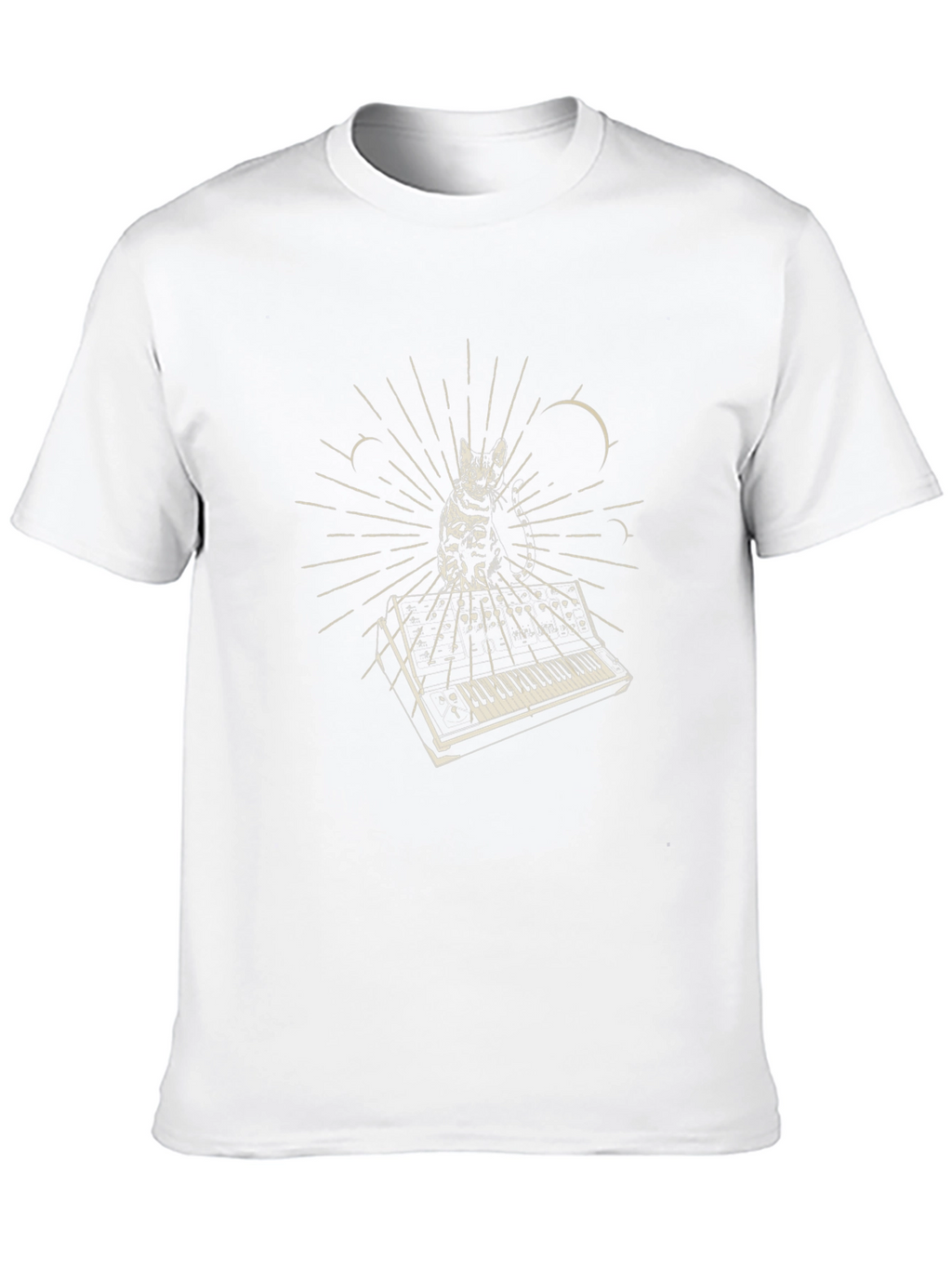 Cat Keyboard T-Shirt - Black Cotton Blend