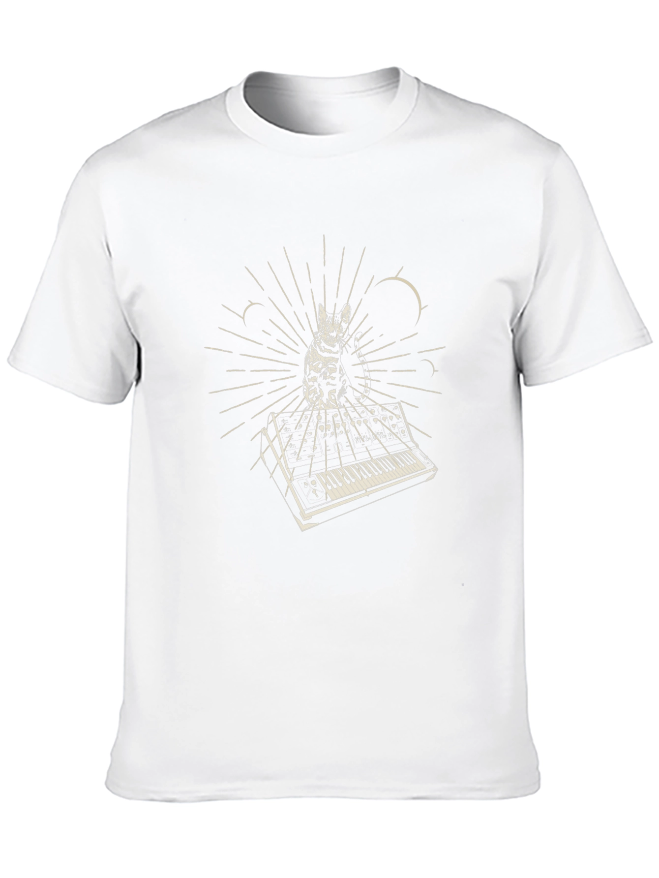 Cat Keyboard T-Shirt - Black Cotton Blend