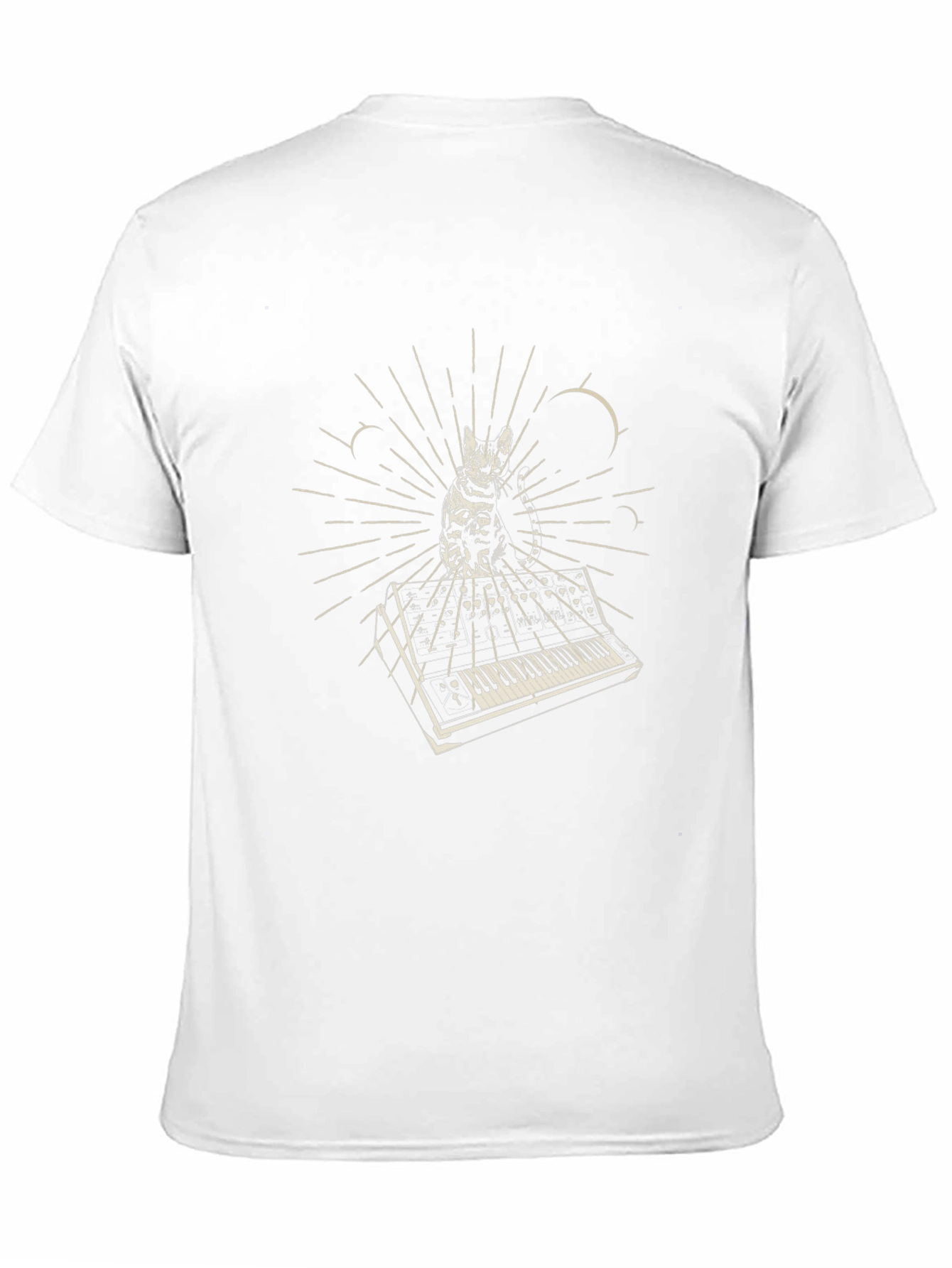 Cat Keyboard T-Shirt - Black Cotton Blend