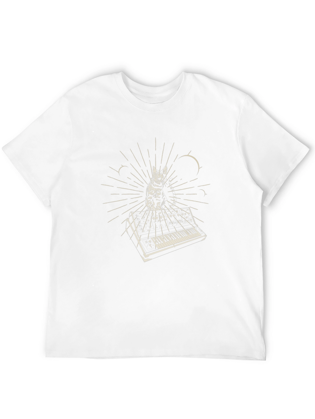 Cat Keyboard T-Shirt - Black Cotton Blend