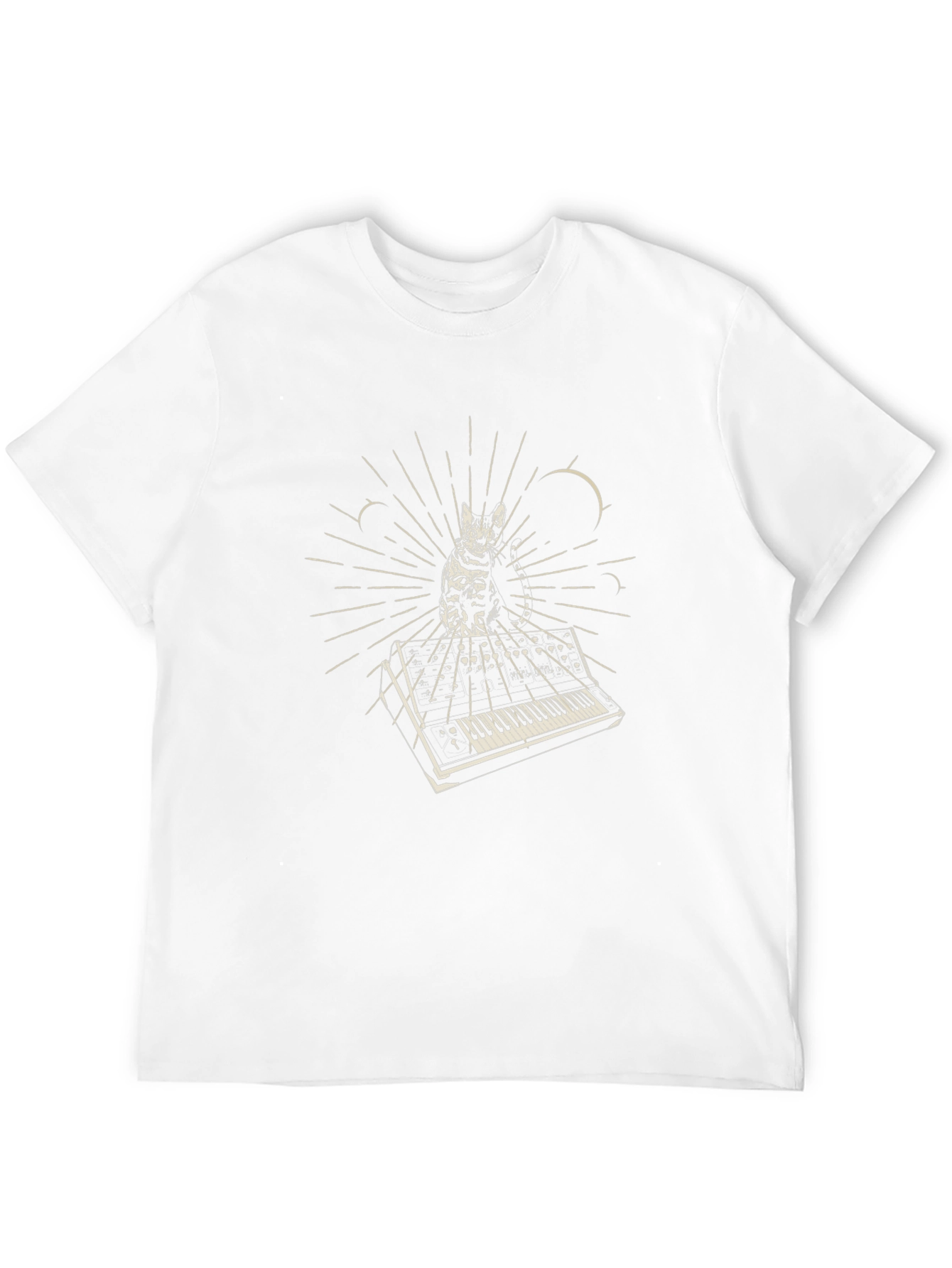 Cat Keyboard T-Shirt - Black Cotton Blend