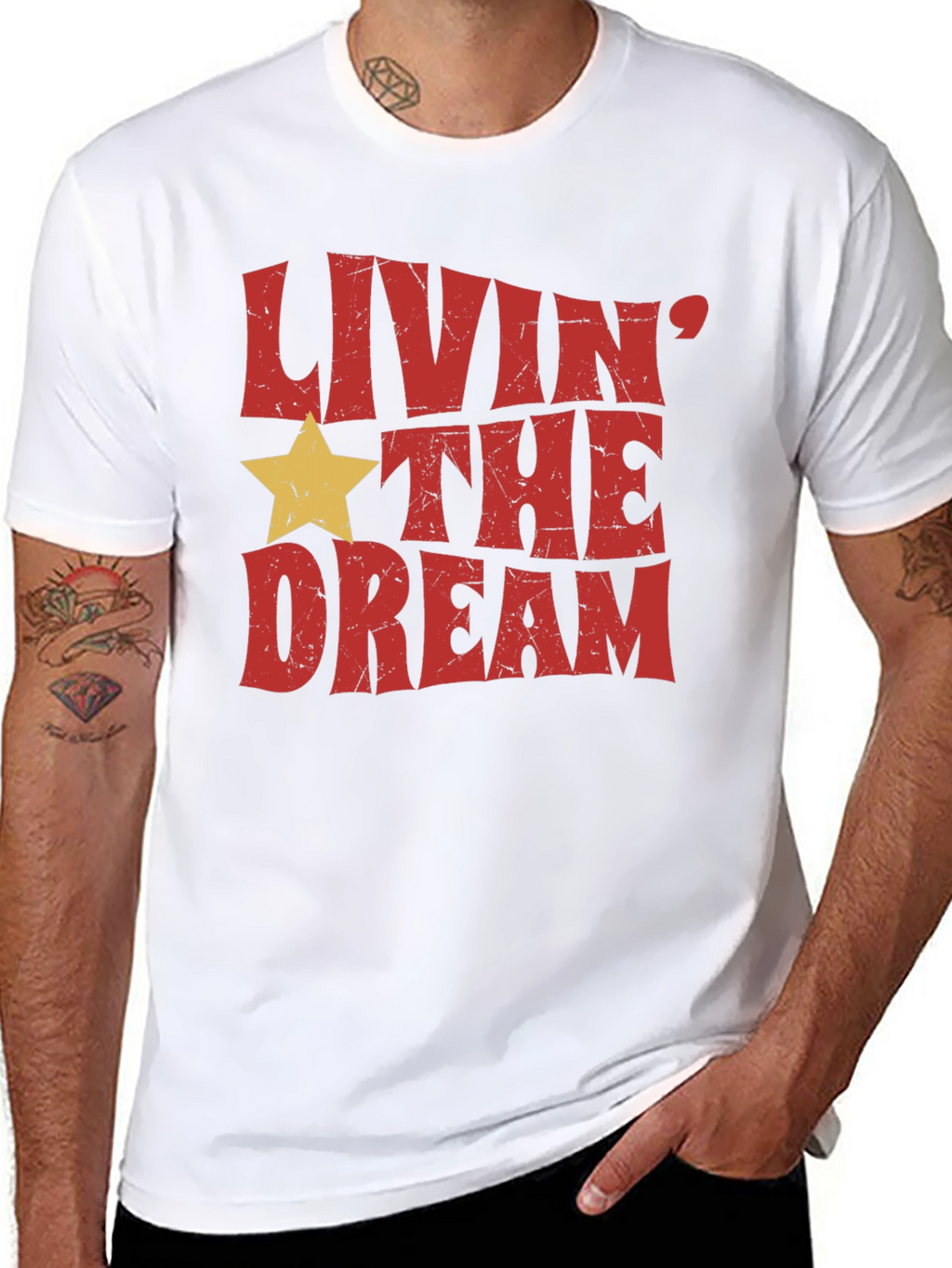 Livin the Dream Graphic Tee - Retro Style