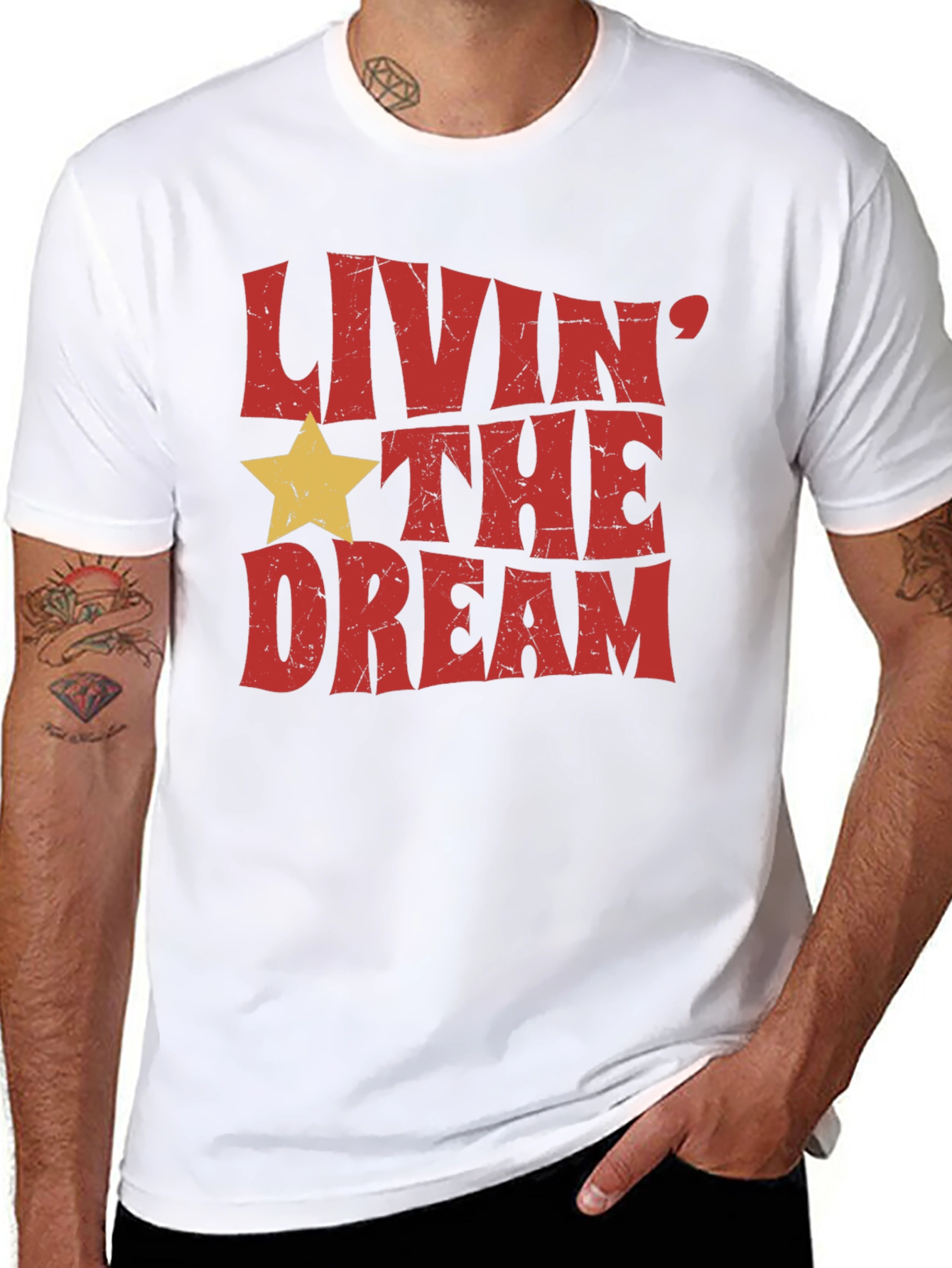 Livin the Dream Graphic Tee - Retro Style