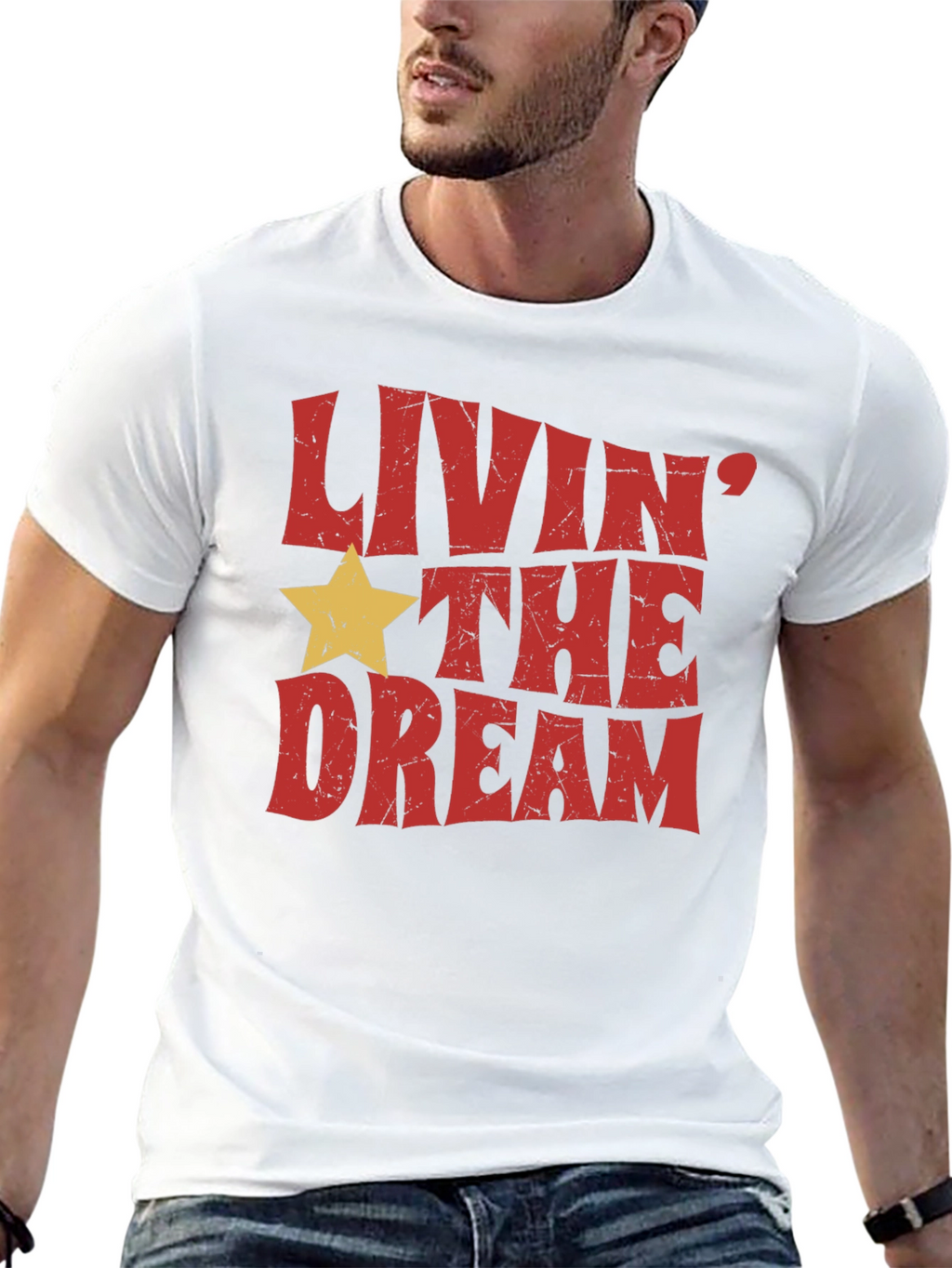 Livin the Dream Graphic Tee - Retro Style