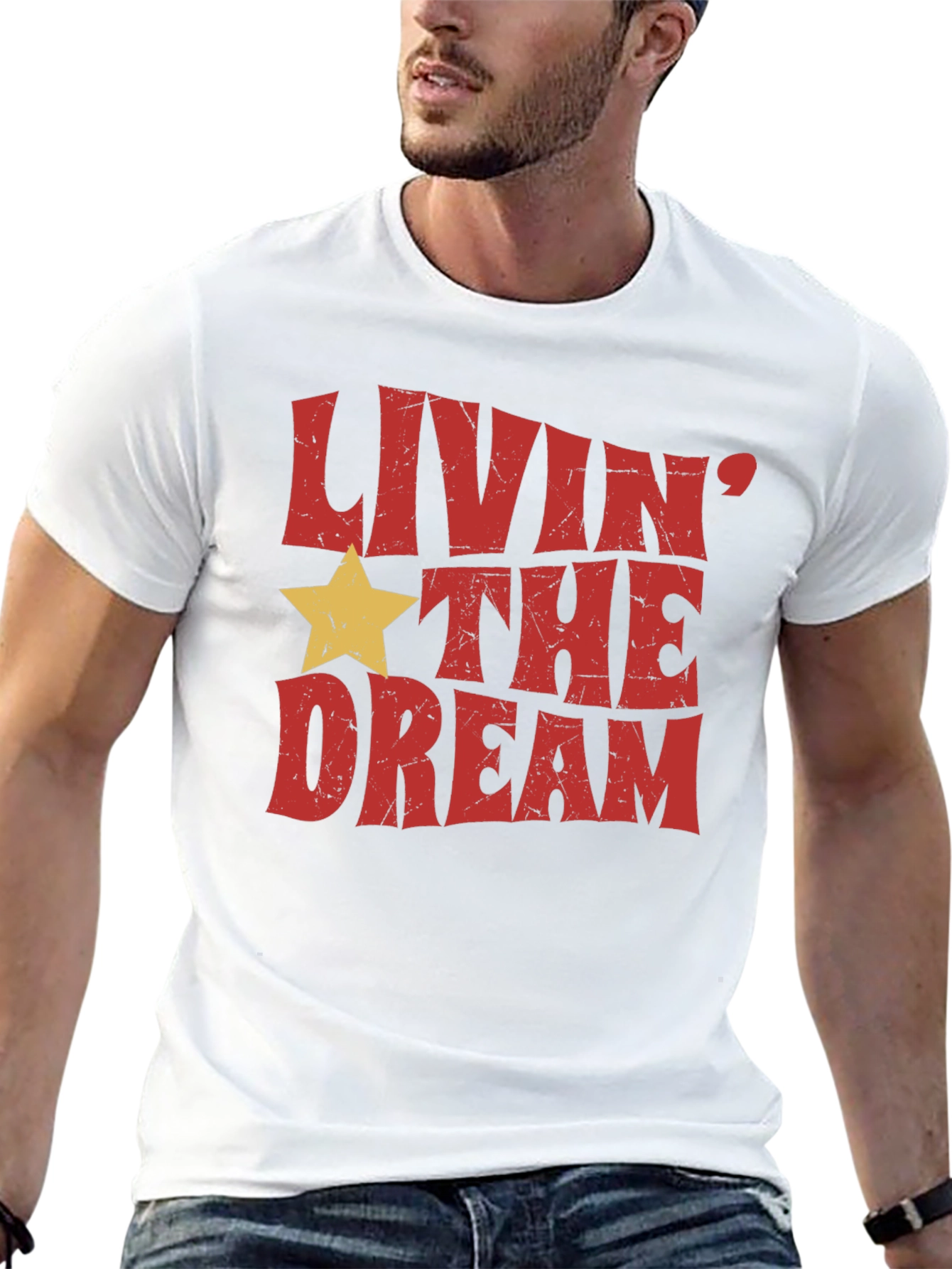 Livin the Dream Graphic Tee - Retro Style