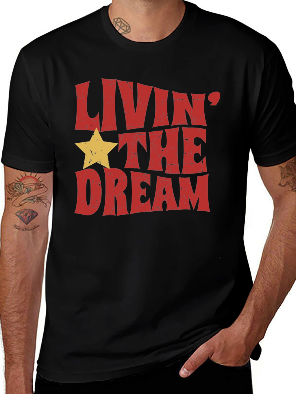 Livin the Dream Graphic Tee - Retro Style