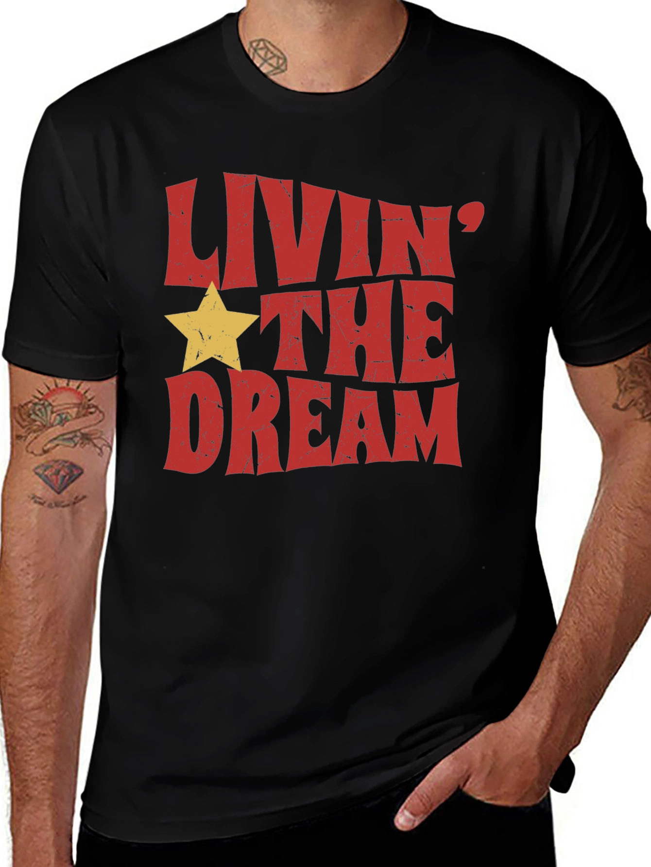 Livin the Dream Graphic Tee - Retro Style