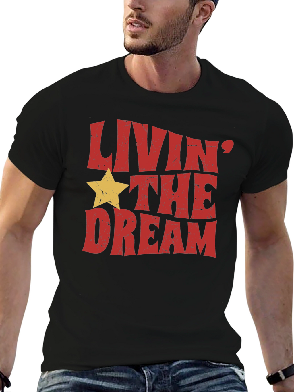 Livin the Dream Graphic Tee - Retro Style