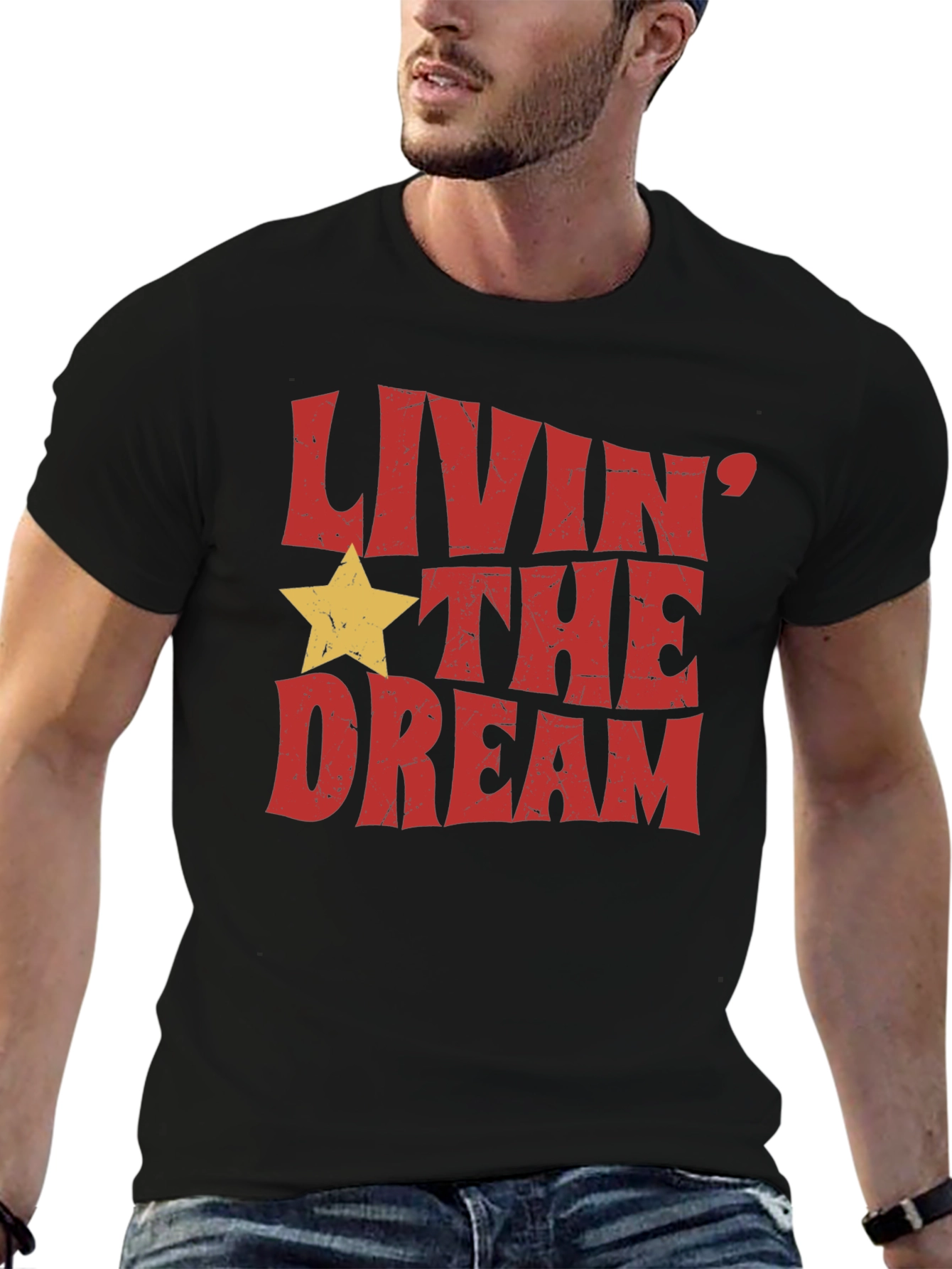Livin the Dream Graphic Tee - Retro Style