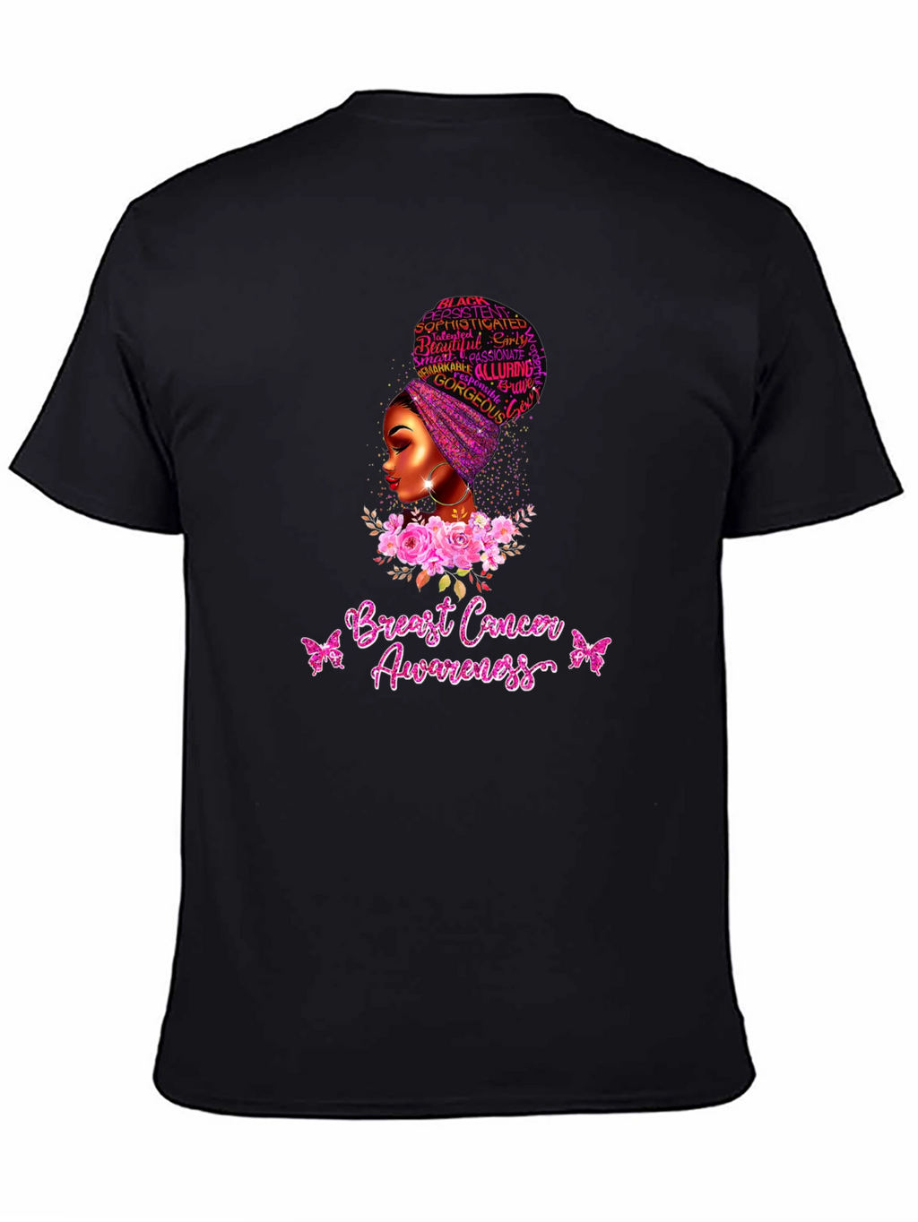 Breast Cancer Awareness Black Woman T-Shirt