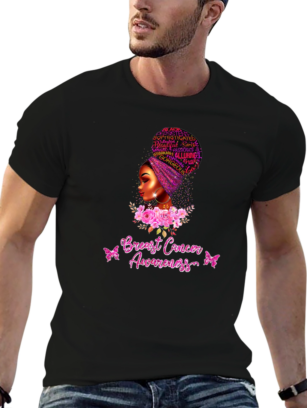 Breast Cancer Awareness Black Woman T-Shirt