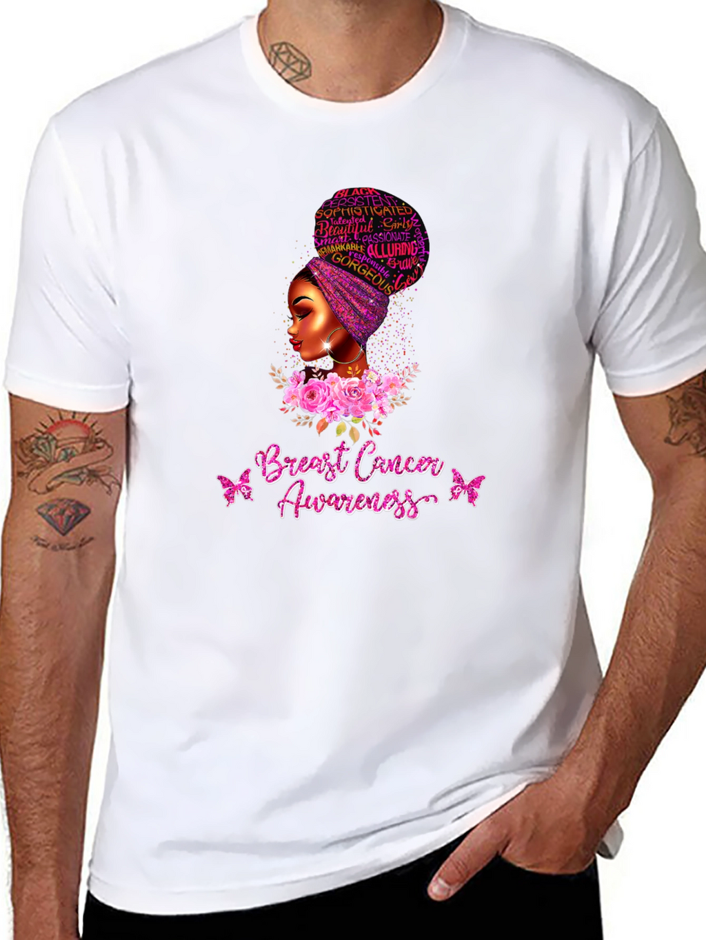 Breast Cancer Awareness Black Woman T-Shirt