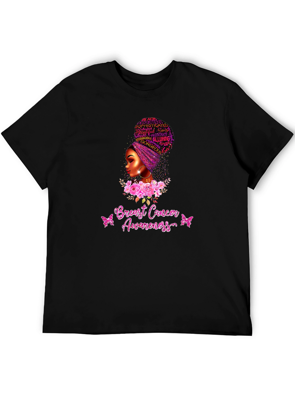 Breast Cancer Awareness Black Woman T-Shirt