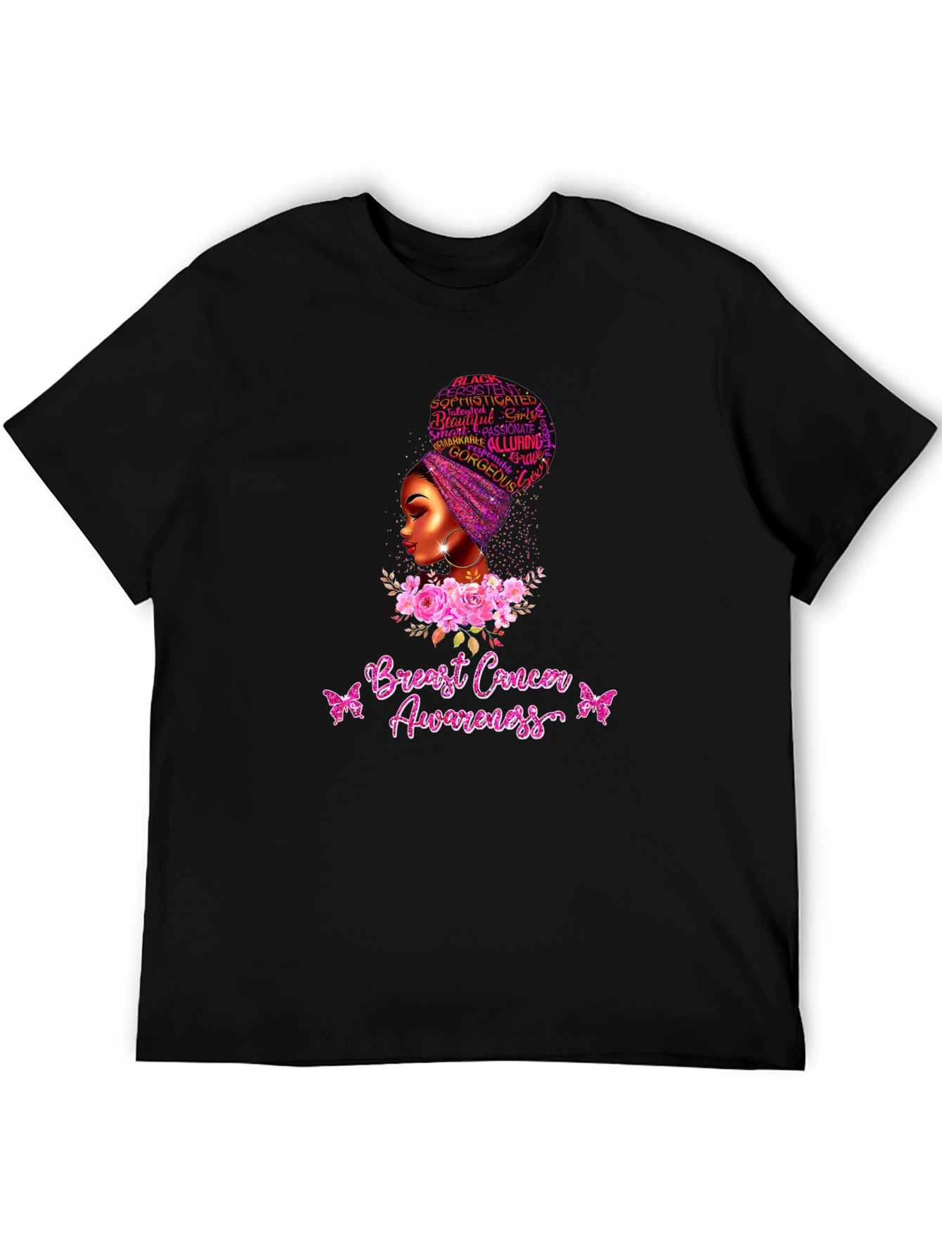 Breast Cancer Awareness Black Woman T-Shirt