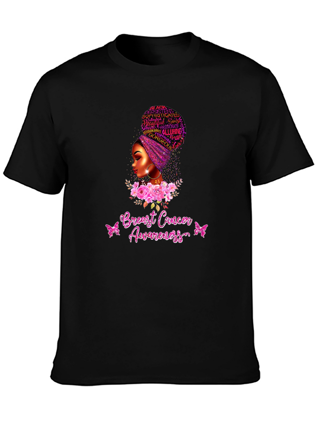 Breast Cancer Awareness Black Woman T-Shirt