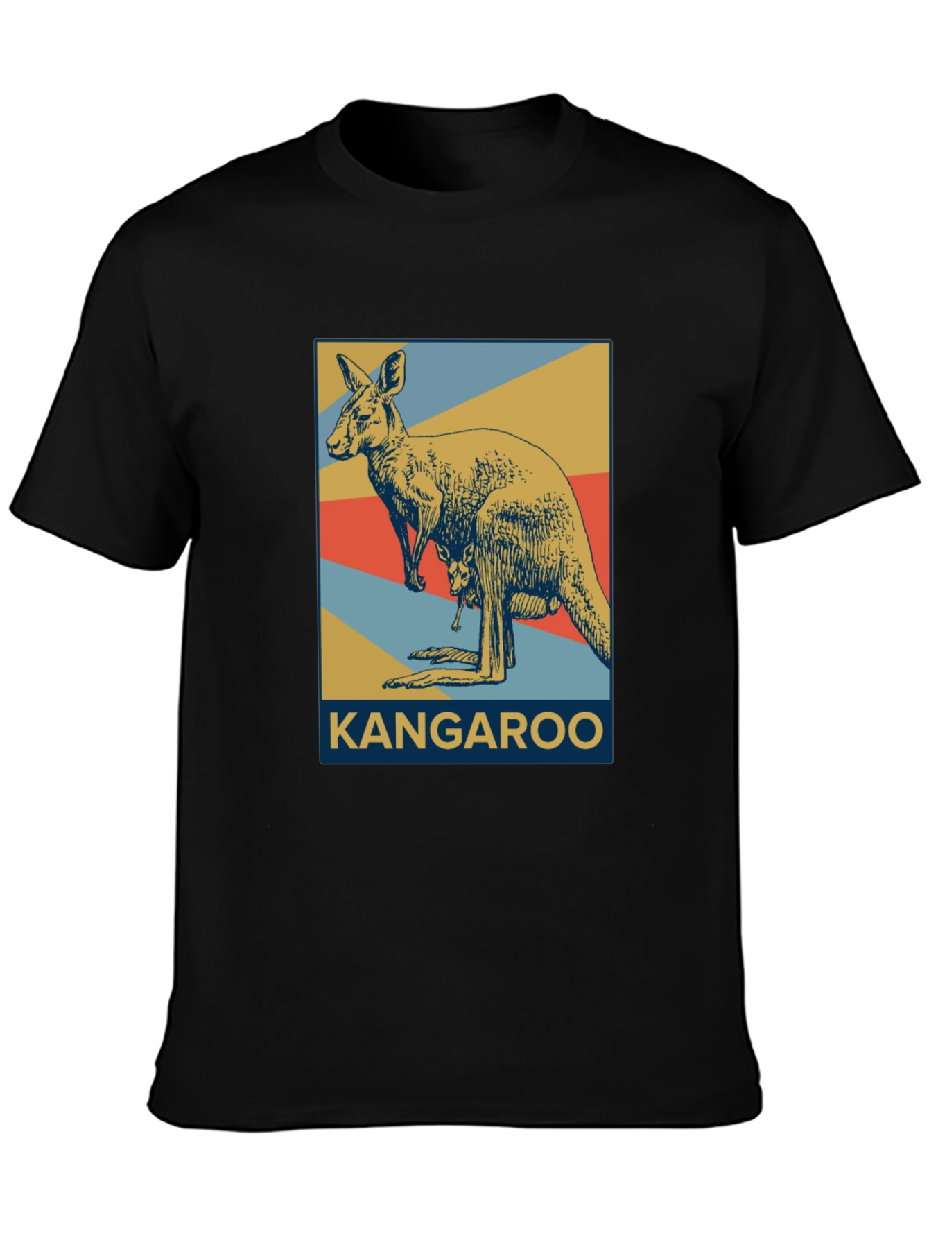 Kangaroo Graphic Tee - Retro Australian Wildlife Design