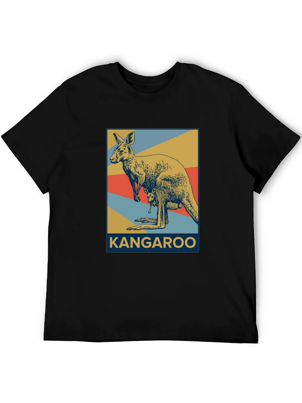 Kangaroo Graphic Tee - Retro Australian Wildlife Design
