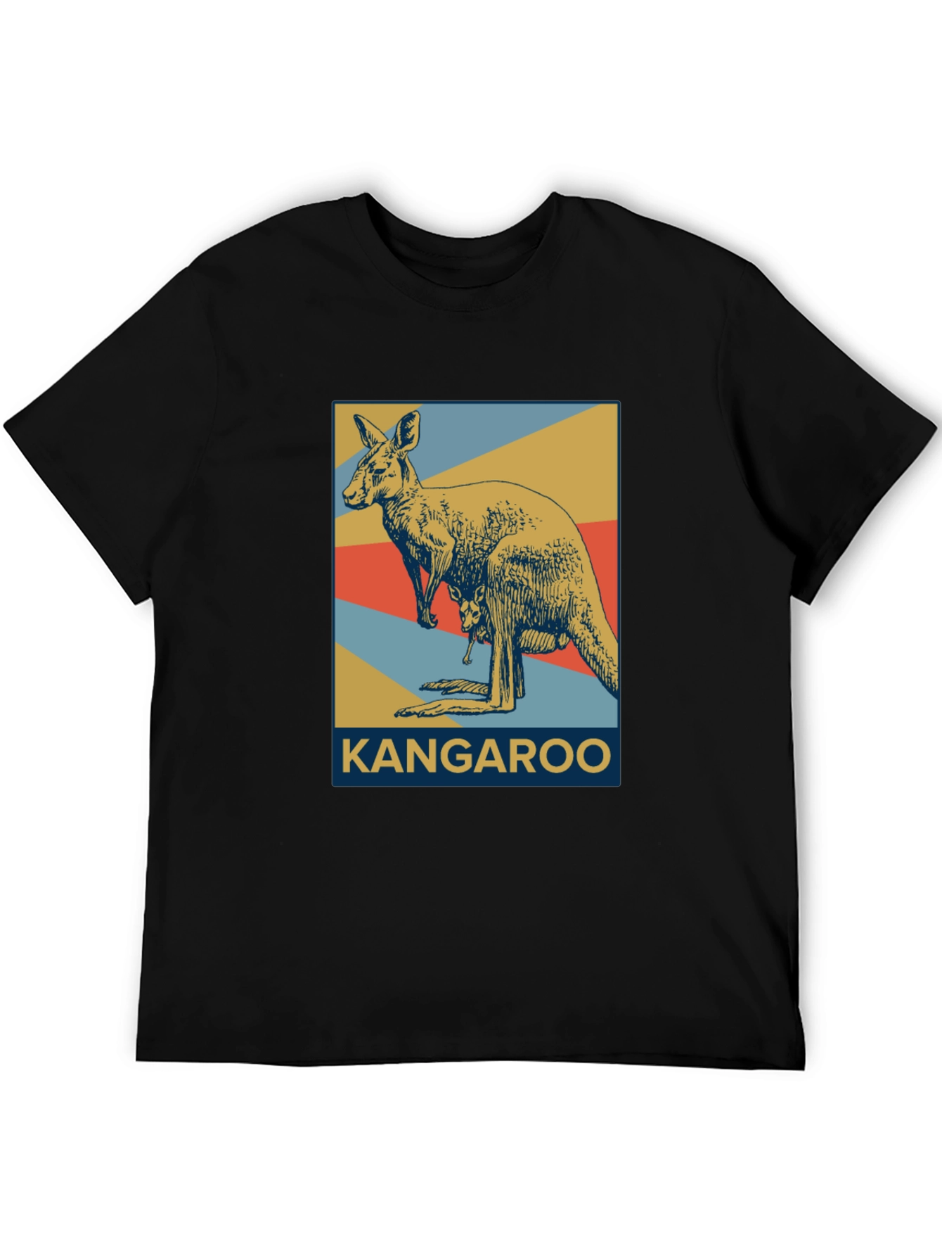 Kangaroo Graphic Tee - Retro Australian Wildlife Design