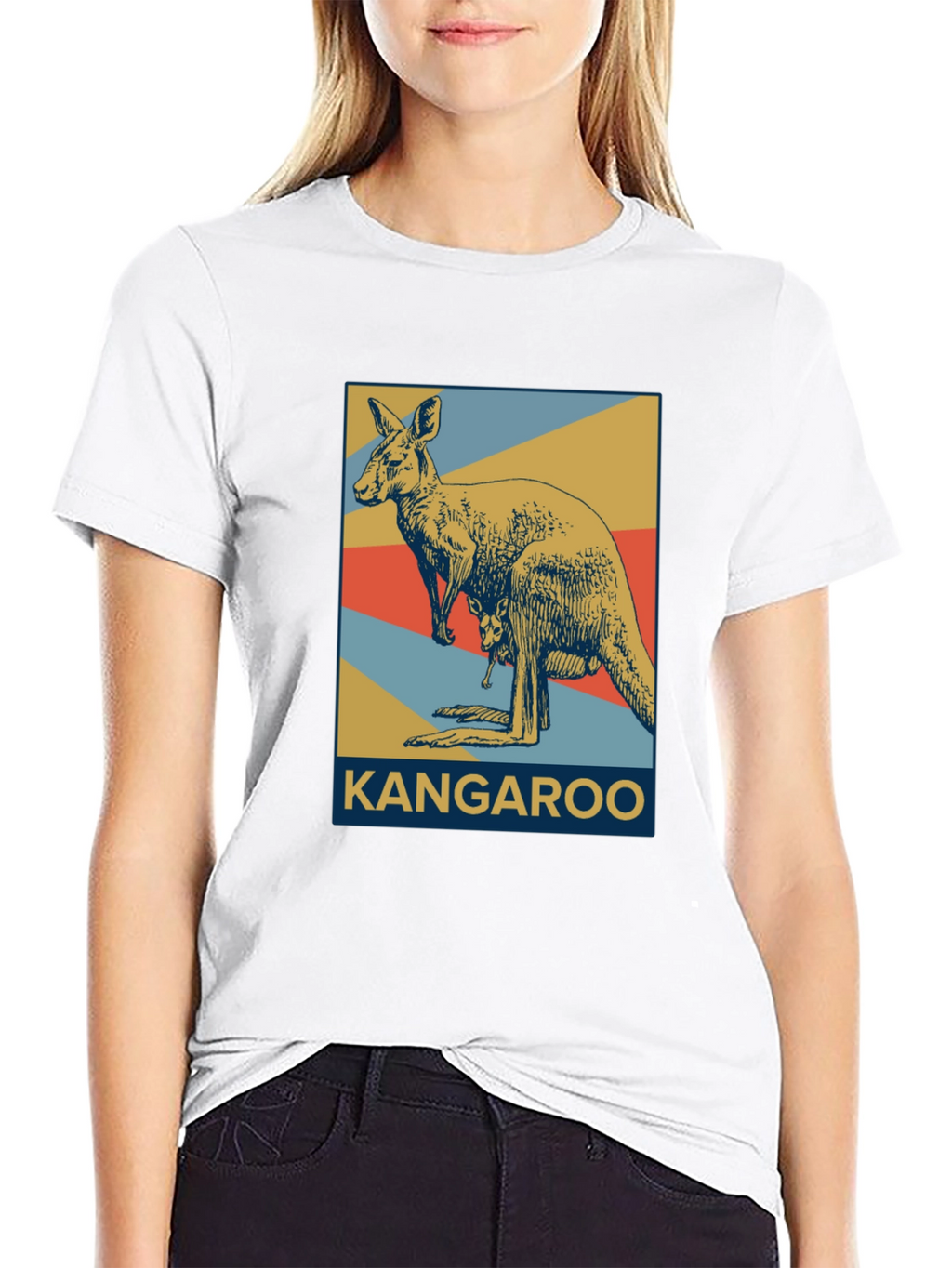 Kangaroo Graphic Tee - Retro Australian Wildlife Design