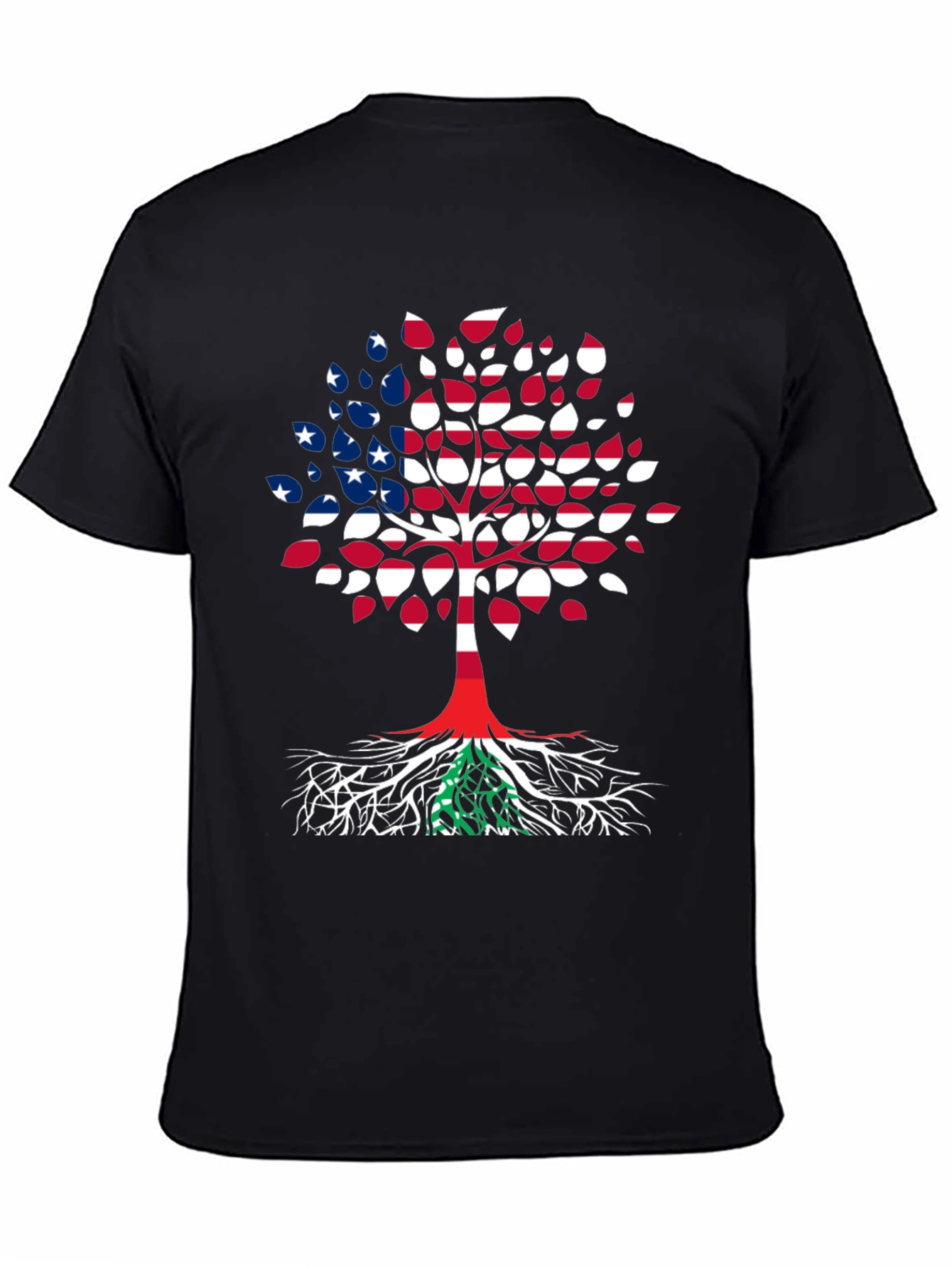 USA Lebanon Flag Tree T-Shirt