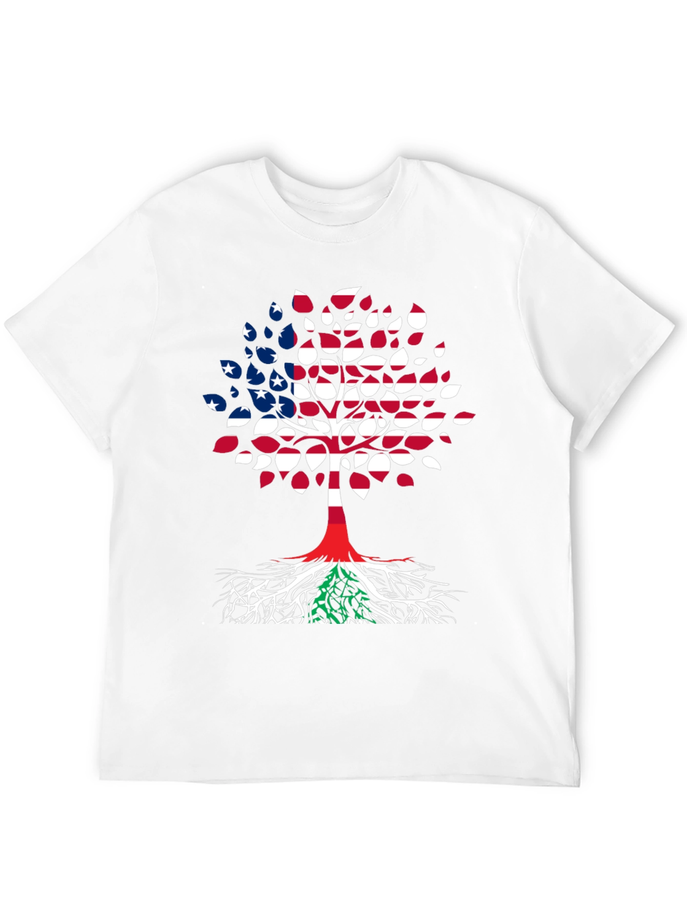 USA Lebanon Flag Tree T-Shirt
