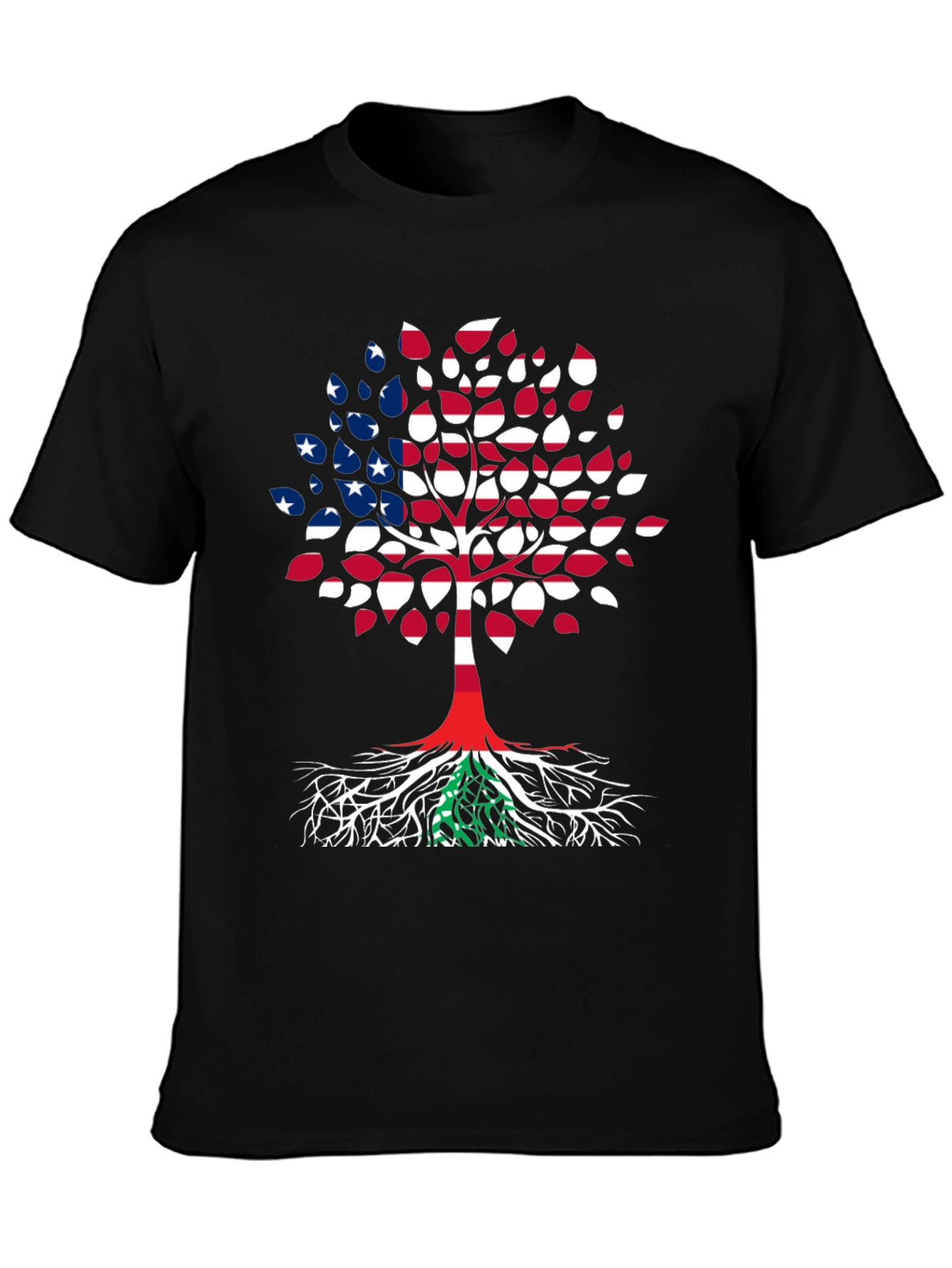 USA Lebanon Flag Tree T-Shirt