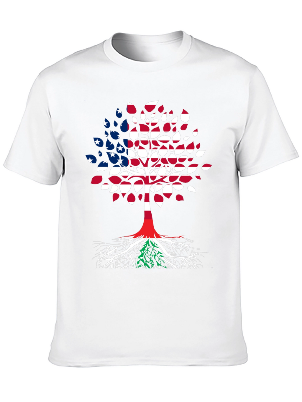 USA Lebanon Flag Tree T-Shirt