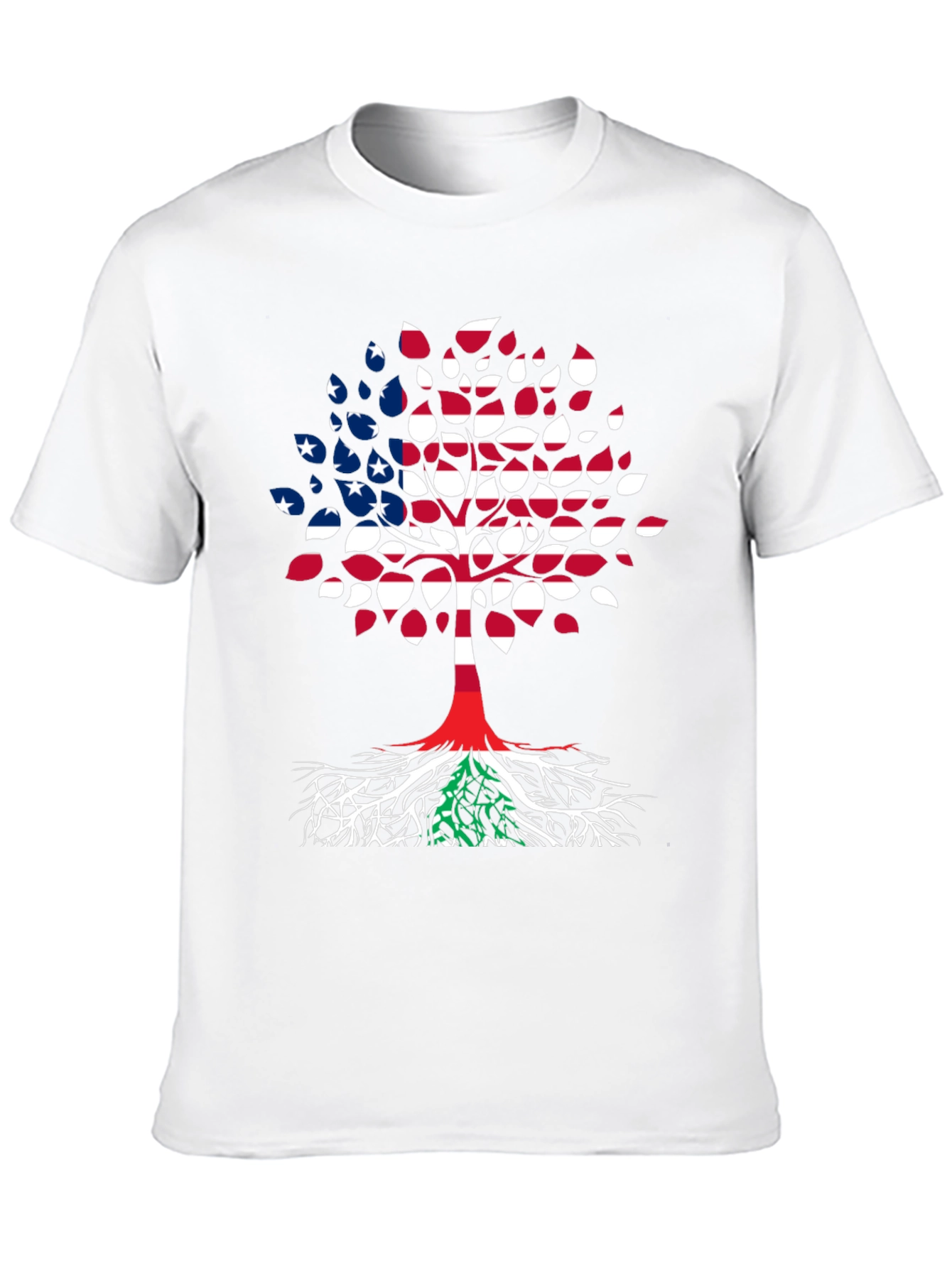 USA Lebanon Flag Tree T-Shirt