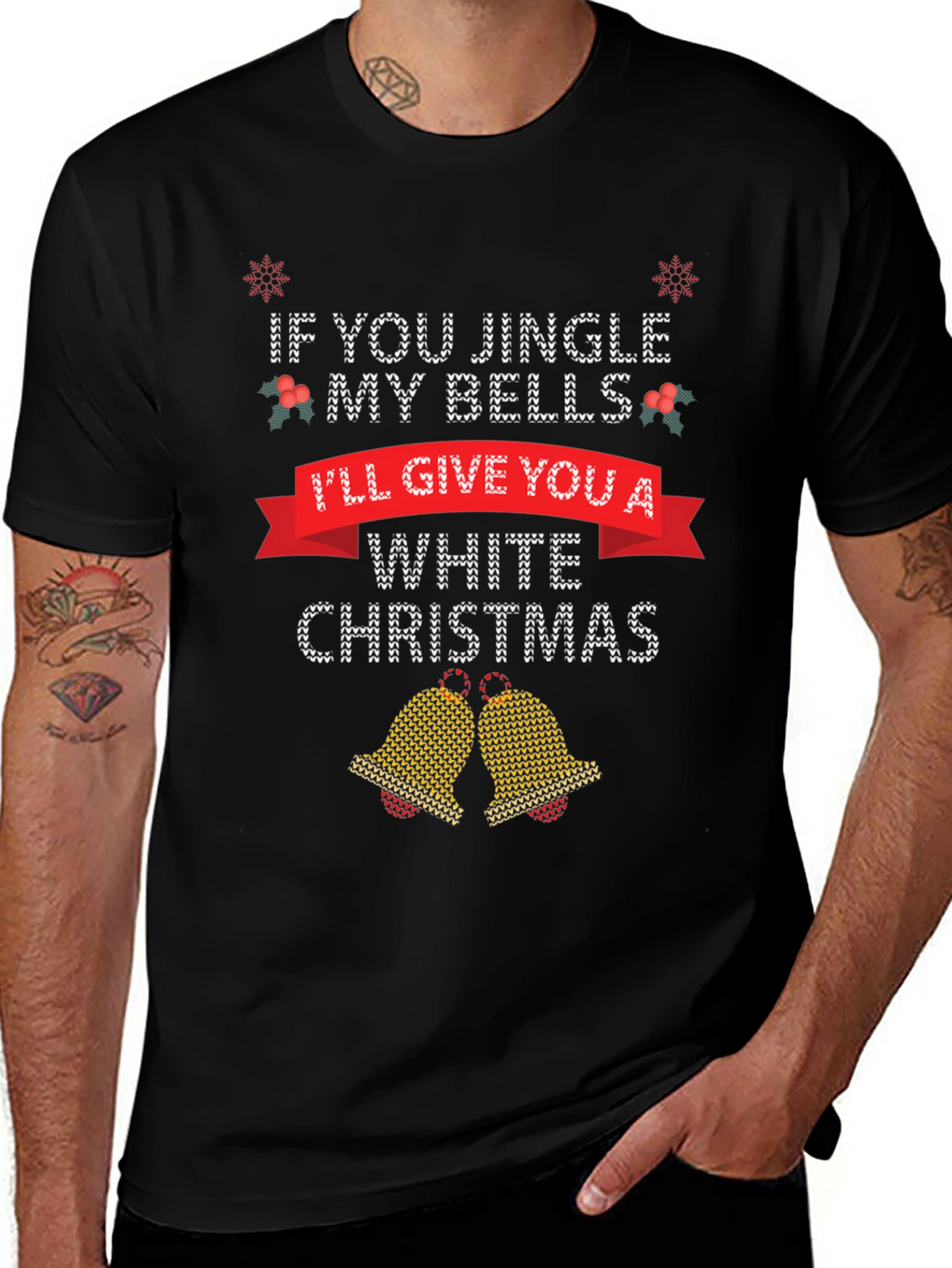 Jingle Bells White Christmas Graphic Tee