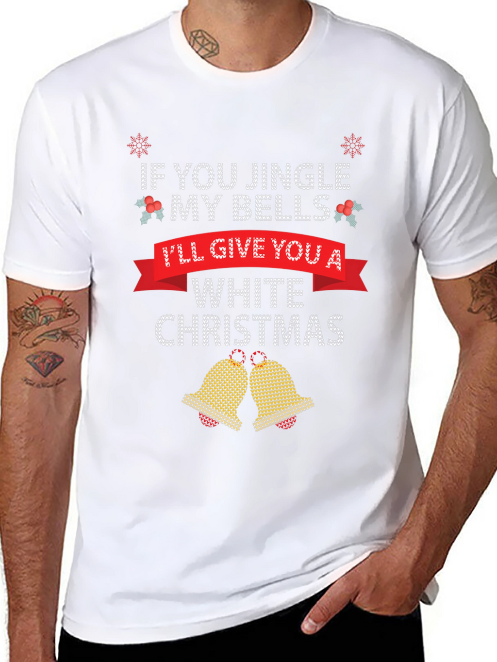 Jingle Bells White Christmas Graphic Tee