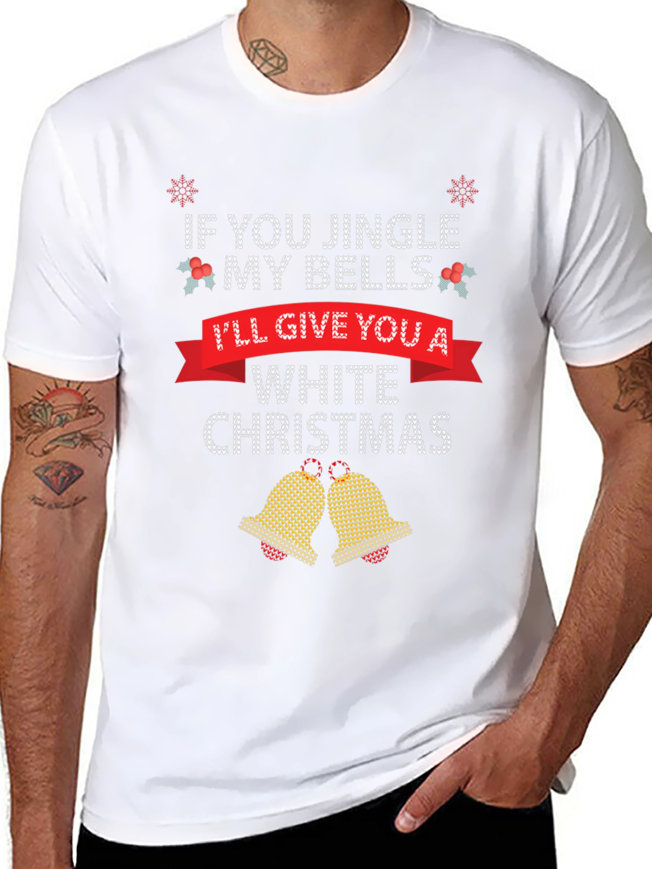 Jingle Bells White Christmas Graphic Tee