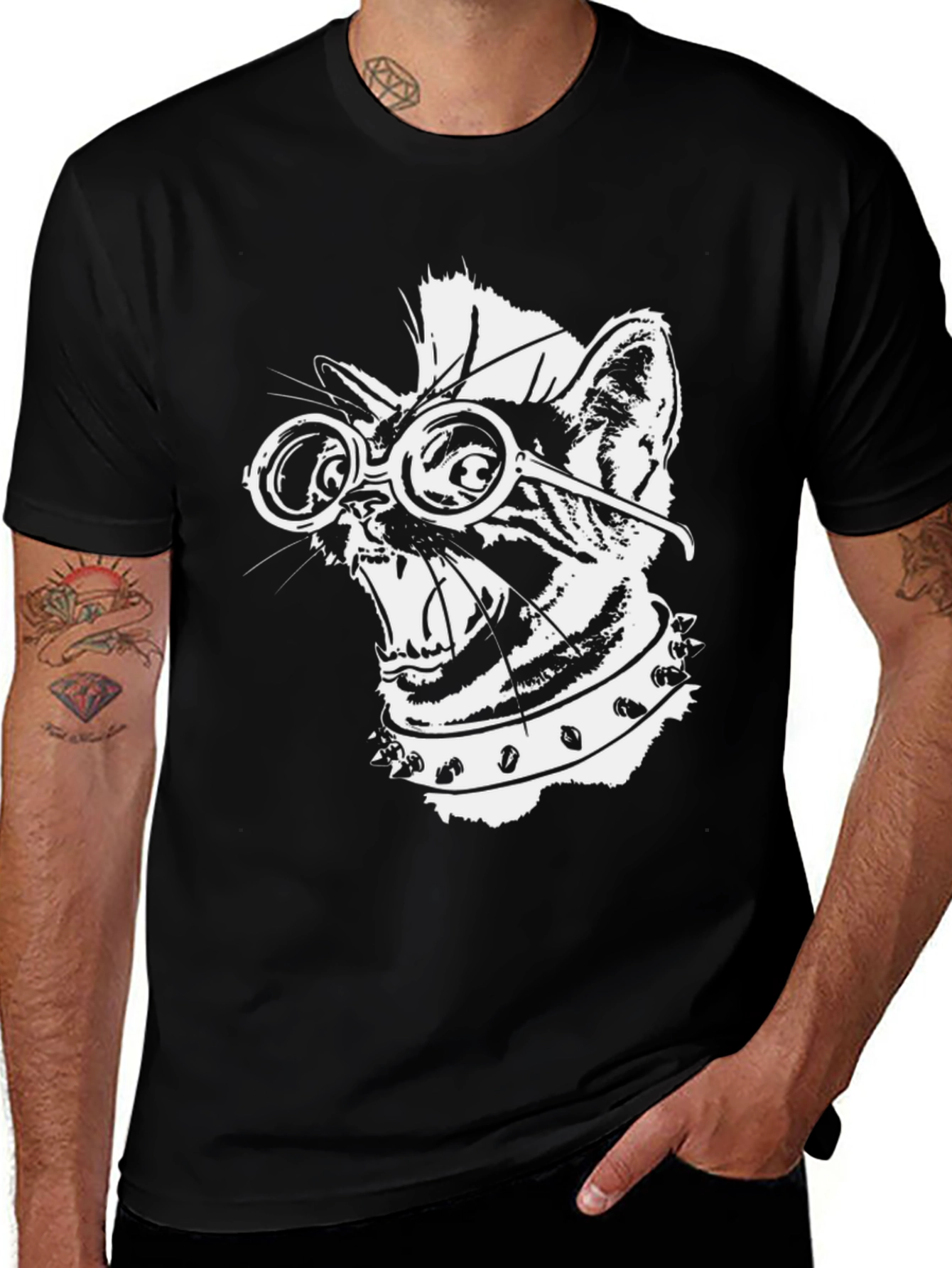 Punk Rock Cat T-Shirt