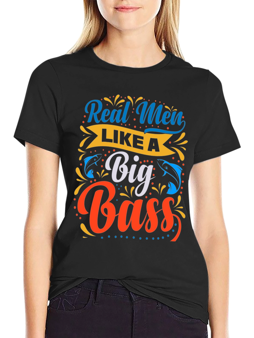 Real Men Like a Big Bass Fishing T-Shirt