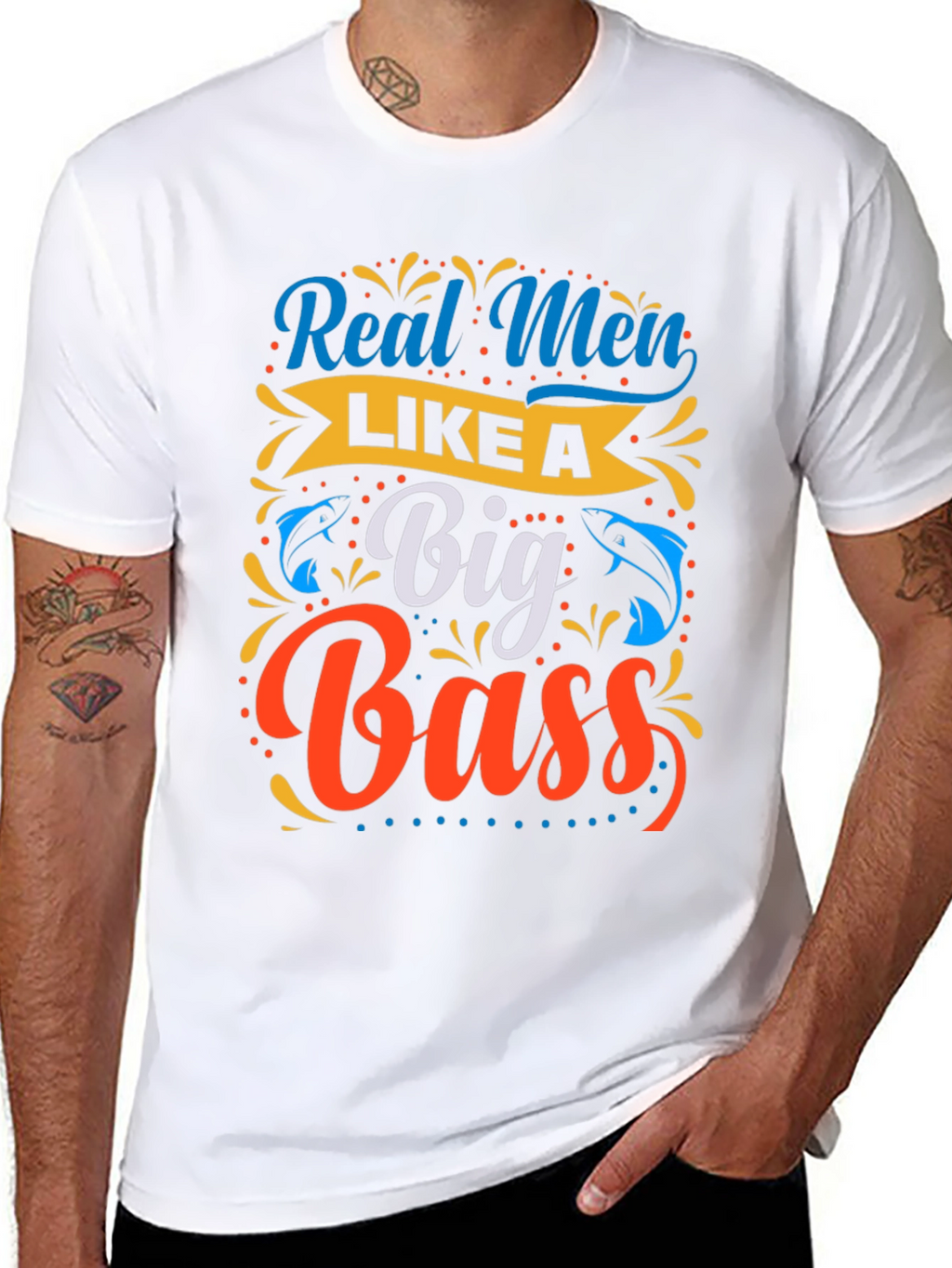 Real Men Like a Big Bass Fishing T-Shirt