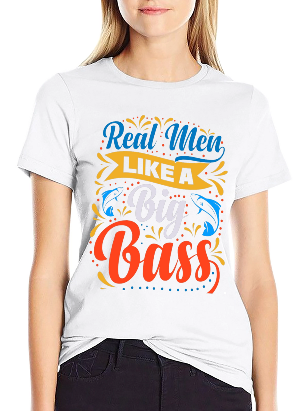 Real Men Like a Big Bass Fishing T-Shirt